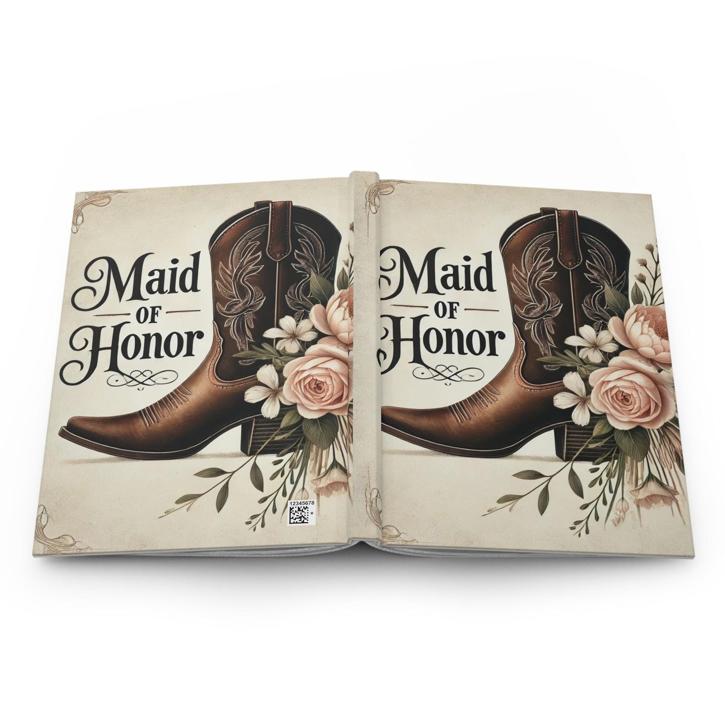 Journal Hardcover, Maid of Honor, Rustic Vintage Charm Notebook, Books Lover, Retro Matte Diary, Wedding Party Gift, Literature Enthusiast
