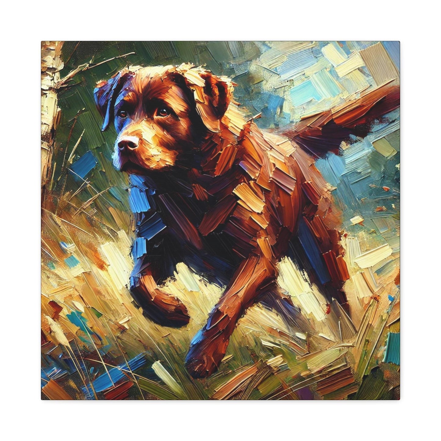 Wall Art, Labrador Retriever Matte Canvas Print, Modern Impressionist Design, Modern Queer Decor, LGBT Housewarming Gift, Gay Dog Lab Lover