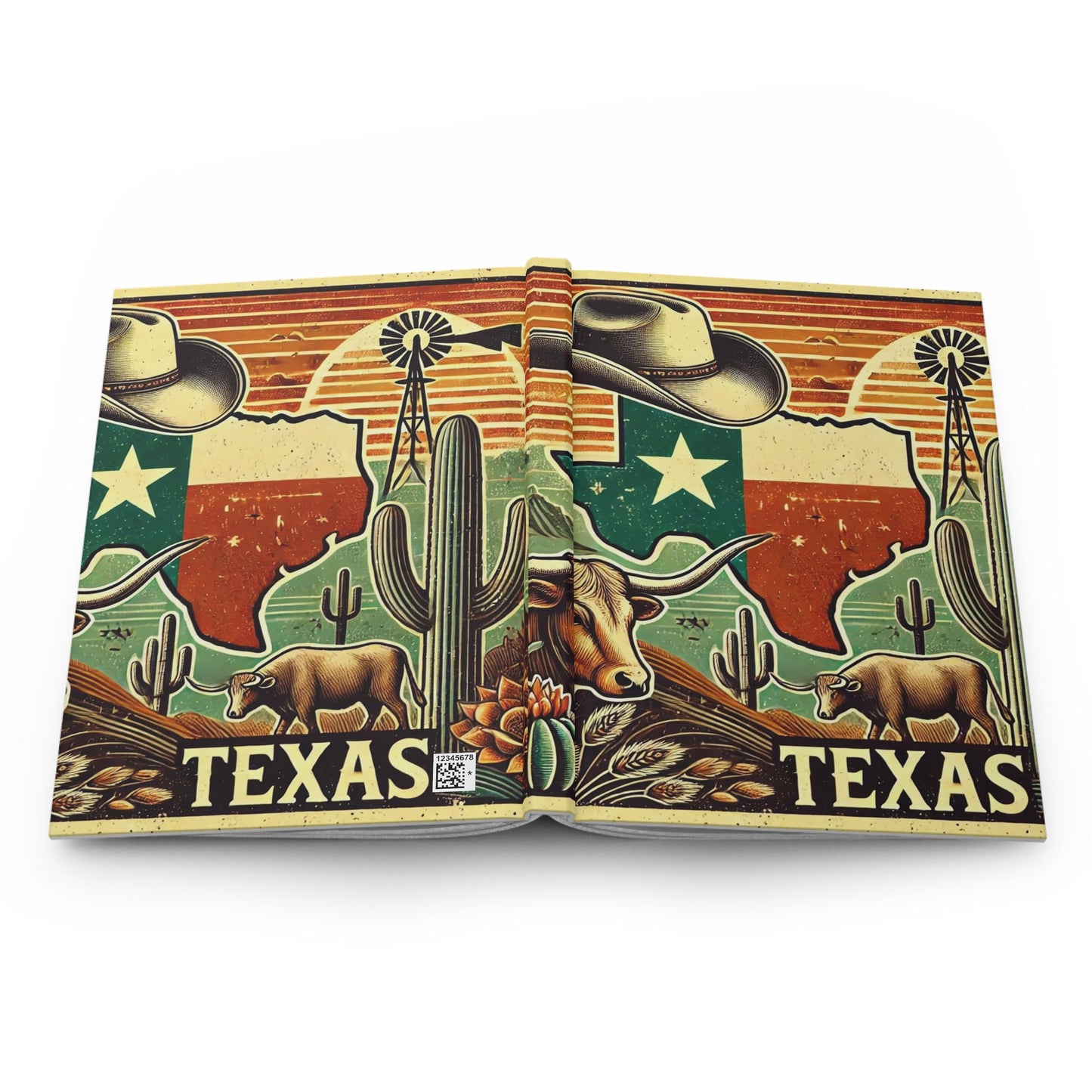 Journal Texas Hardcover, Rustic Charm Notebook, Books Lovers Gift, Retro Diary, Longhorn Journal, Literature Enthusiast