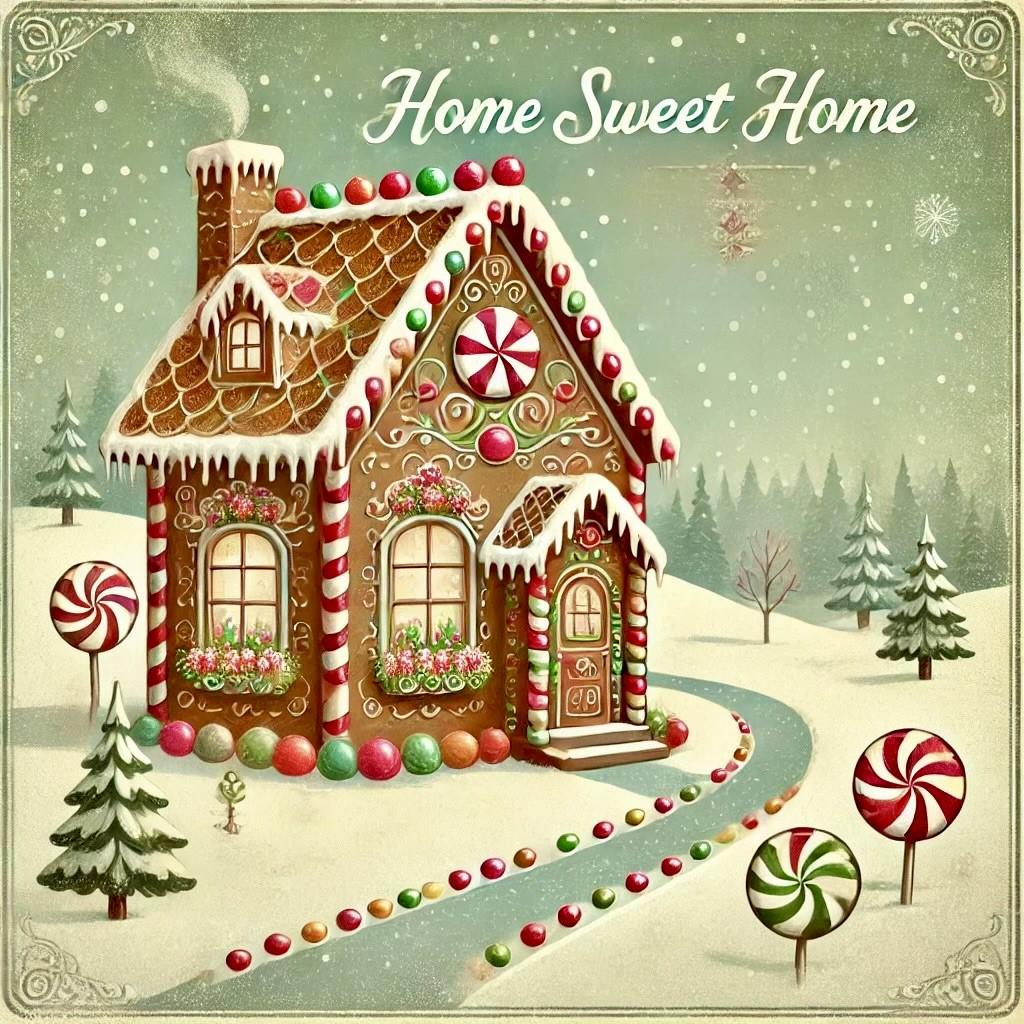 Christmas Pillow Cozy Snow Village (14"x14" Square), Holiday Gifts and Decor, Gingerbread House