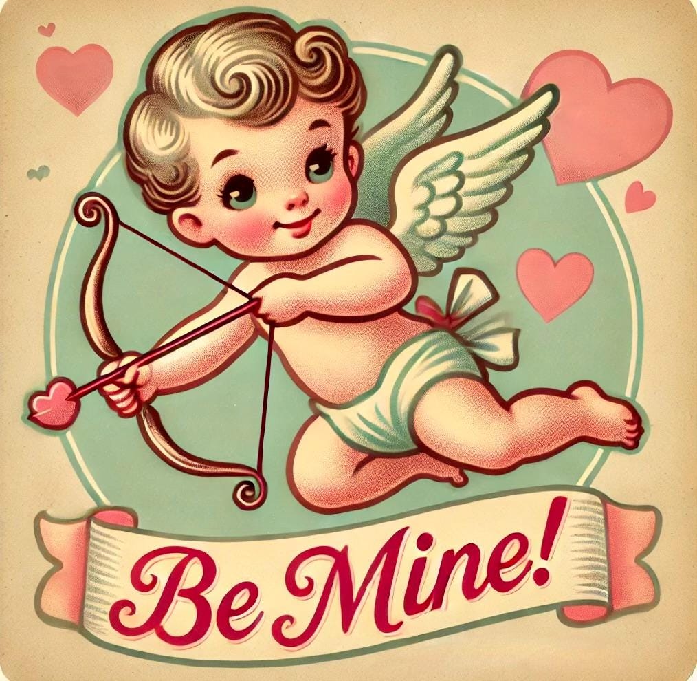 Sweet Valentine's Day Gift Square Pillow (14"x14"), Cupid's Arrow, Gift for Girlfriend, Wife, Best Gifts for Valentines Day, Sweetheart Gift