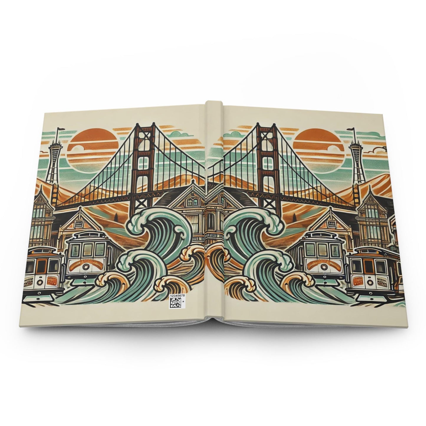 Journal San Francisco Hardcover, Vintage Charm Notebook, Books Lovers Gift, Retro Diary, Trolley Car Journal, Literature Enthusiast