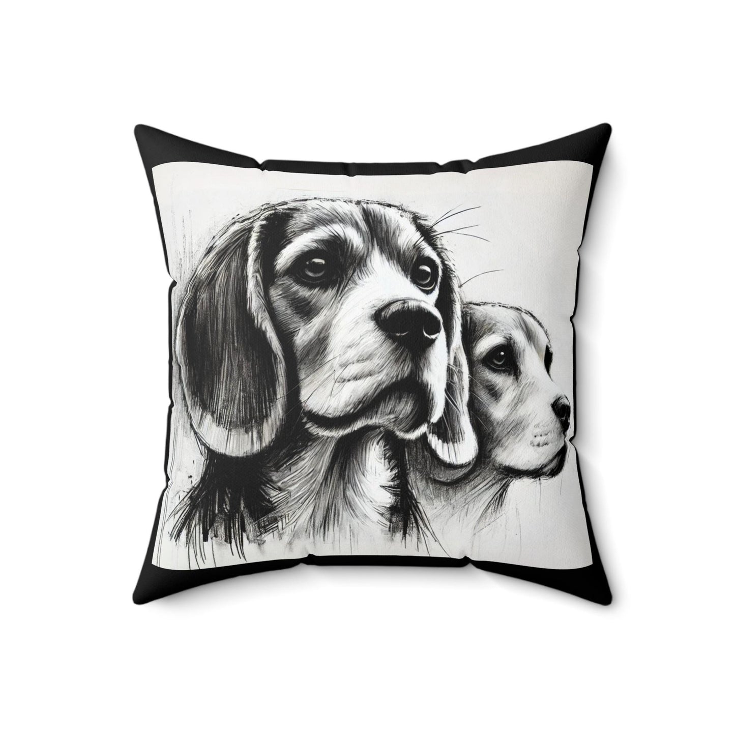 Pillow Beagle Modern Charcoal Sketch Design, Unique Housewarming Gift, Modern Art Charm, Soft Throw Pillow, Chic Home Decor, Dog Lover Gift
