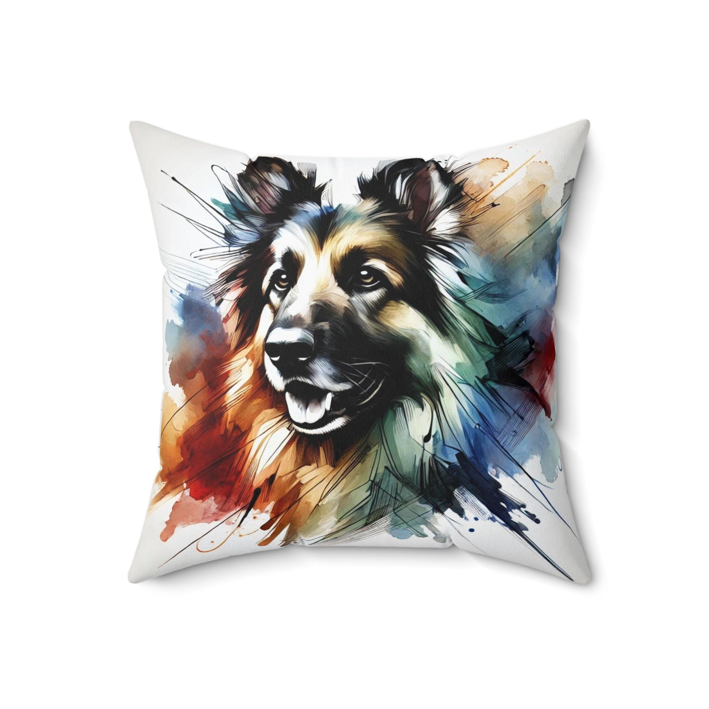 Pillow German Shepherd Modern Watercolor Art Design, Unique Housewarming Gift, Soft Throw Pillow, Chic Home Decor, Dog Lover Gift