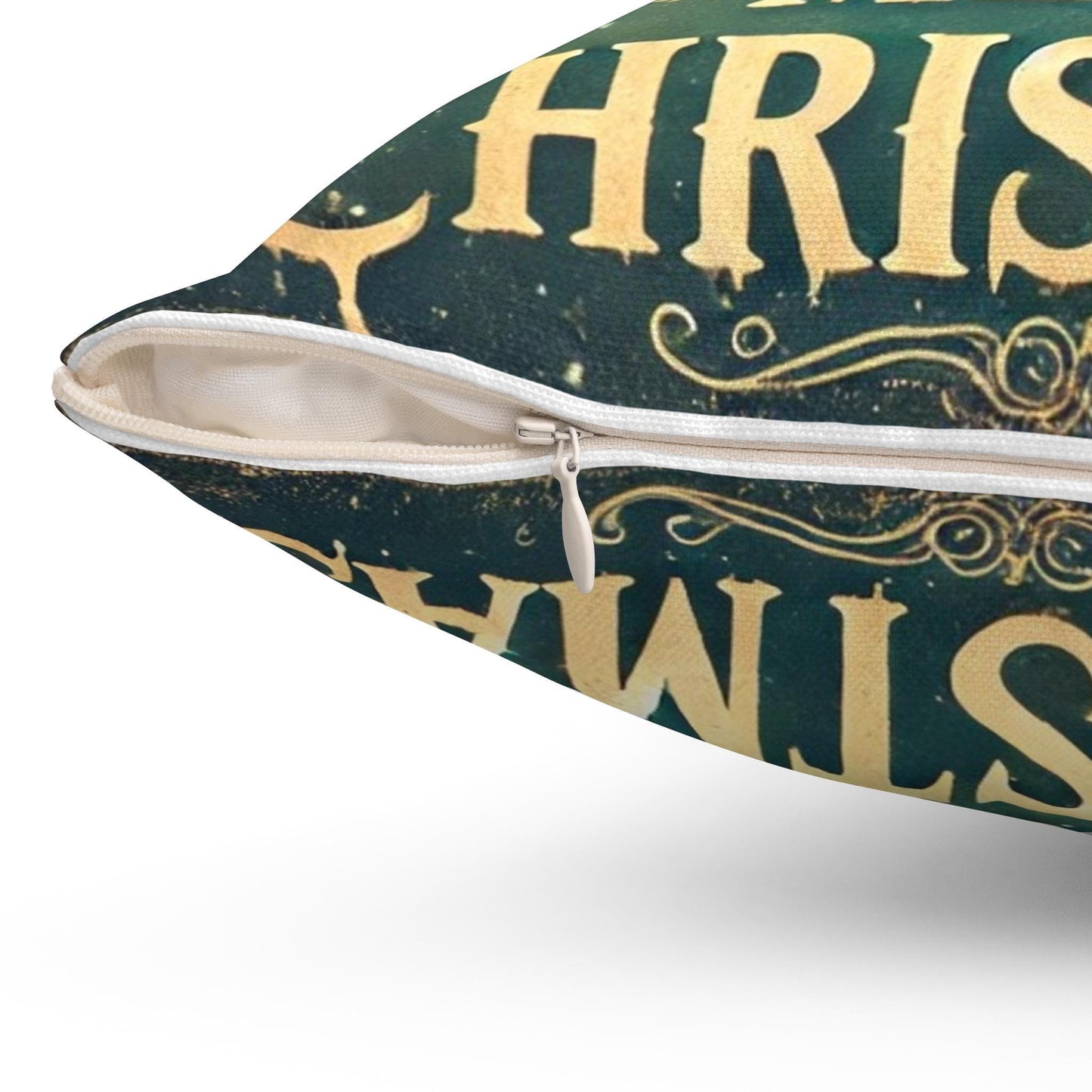 Chritmas Pillow Cozy Snow Village (14"x14" Square), Holiday Gifts, Christmas Village, Season's Greetings