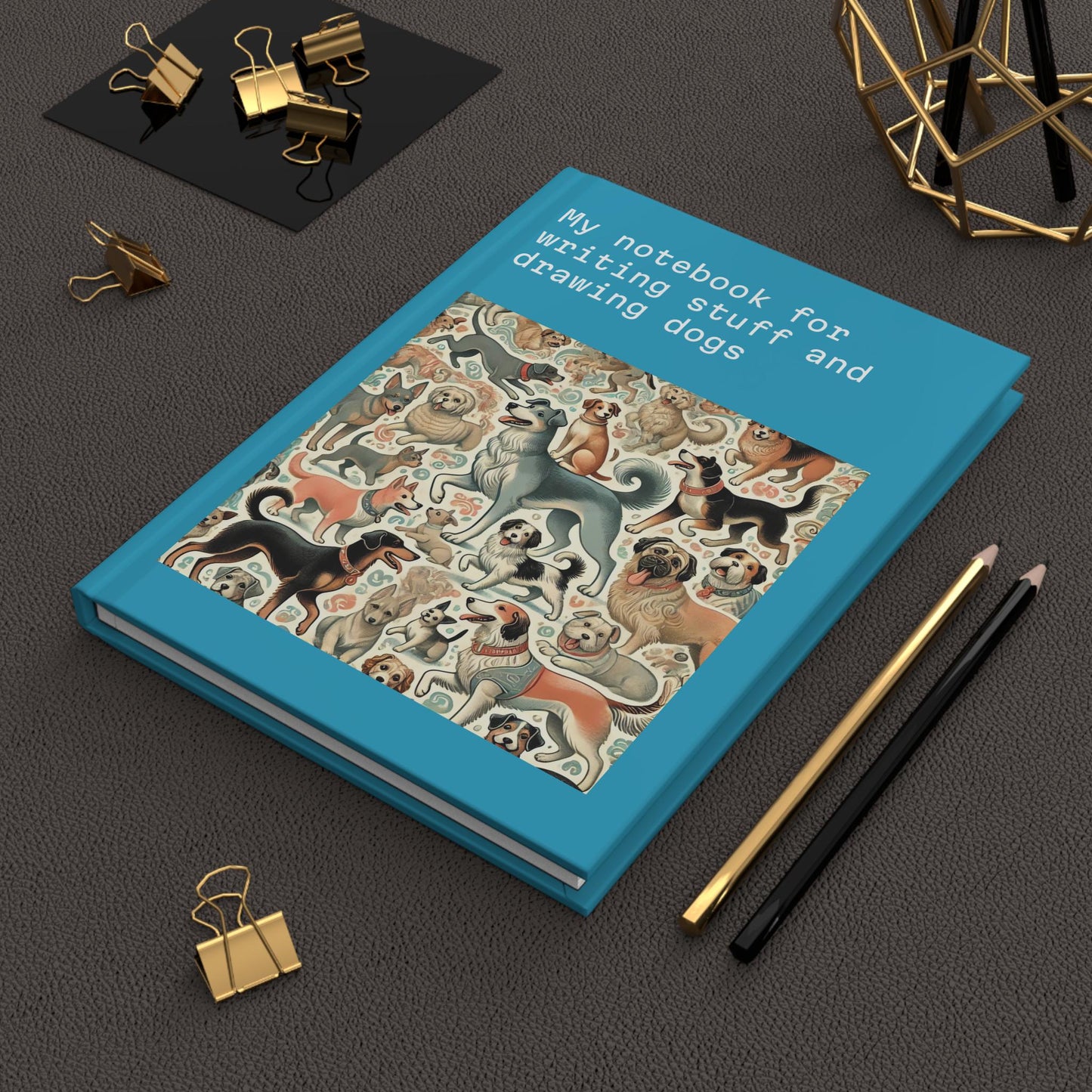 Dog Journal Hardcover - Funny Vintage Design Matte Journal - Humorous Notebook, Book Lovers Gift, Retro Art Diary, Dog Lover Gift