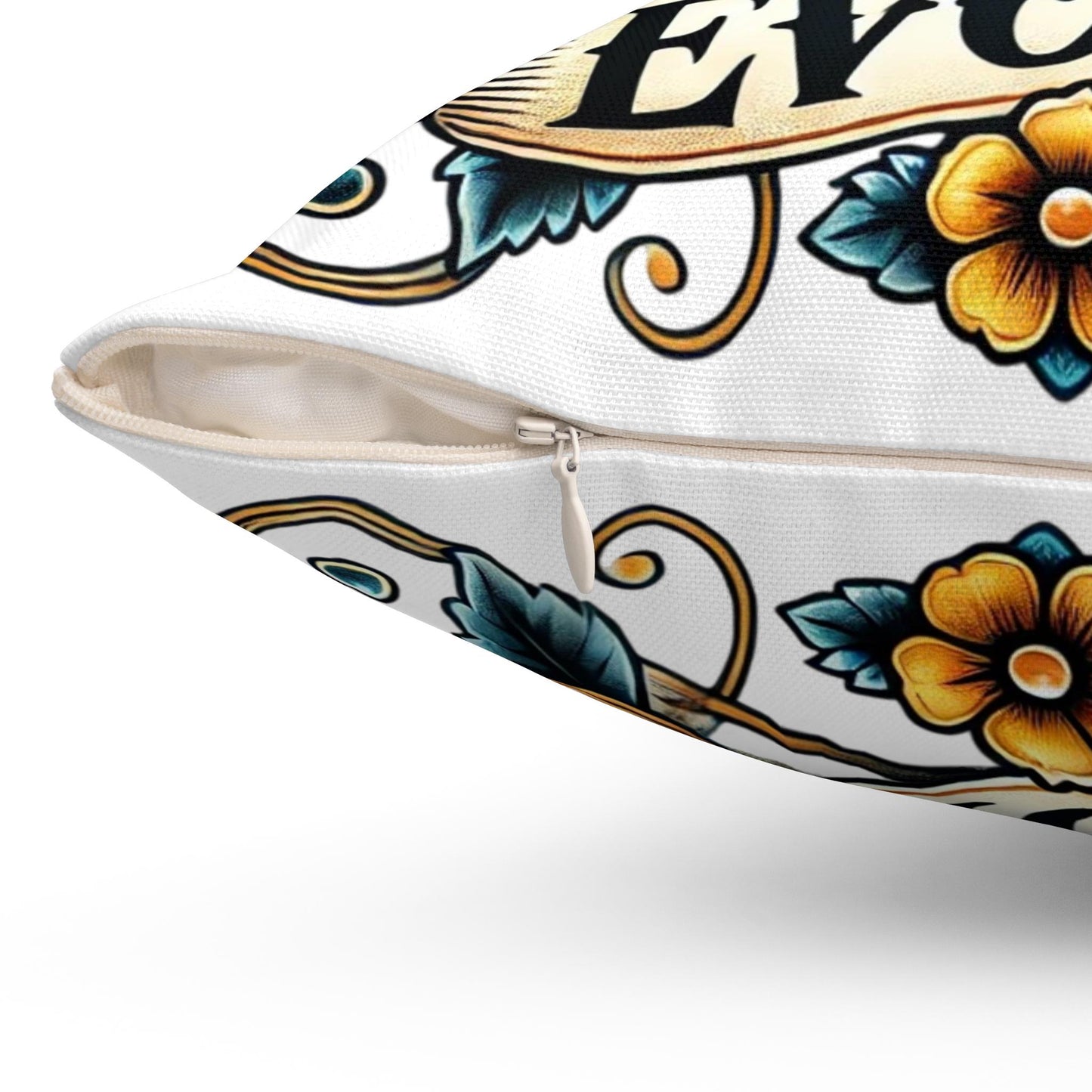 Butterfly Square Pillow, Vintage Tattoo EVOLVE Design, Retro Charm, Housewarming Gift, Spun Polyester Cover, Tattoo Lover, Throw Pillow