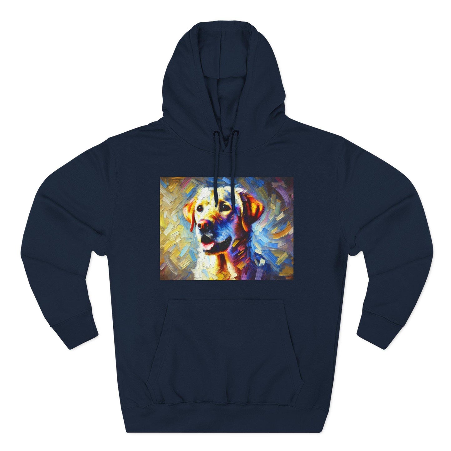 Labrador Retriever Fleece Hoodie, Colorful Pet Lover Apparel, Modern Dog Portrait Sweatshirt, Cozy Birthday Gift Idea, Soft Lab Dog Hoodie