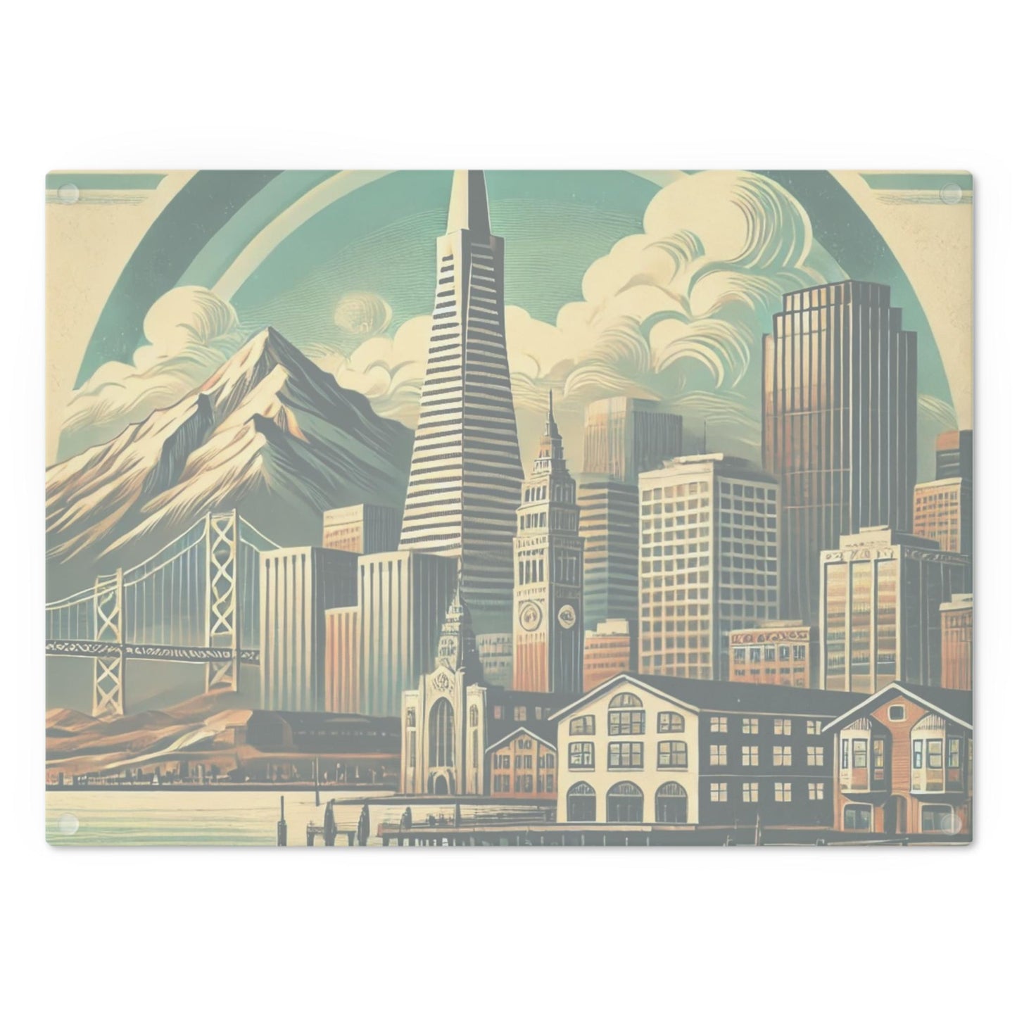 Cutting Board, San Francisco Golden Gate Bridge Design, Kitchen Home Decor, Unique Housewarming Gift, Foodie Chef Gift, California Souvenir