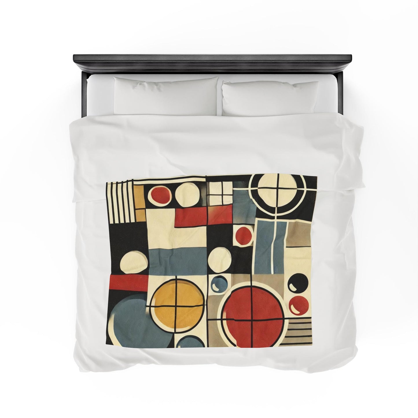 Plush Blanket, Mid-Century Modern Design, Soft Fleece Throw, Housewarming Gift, Chic Home Decor, Bauhaus Theme, Warm Bedding