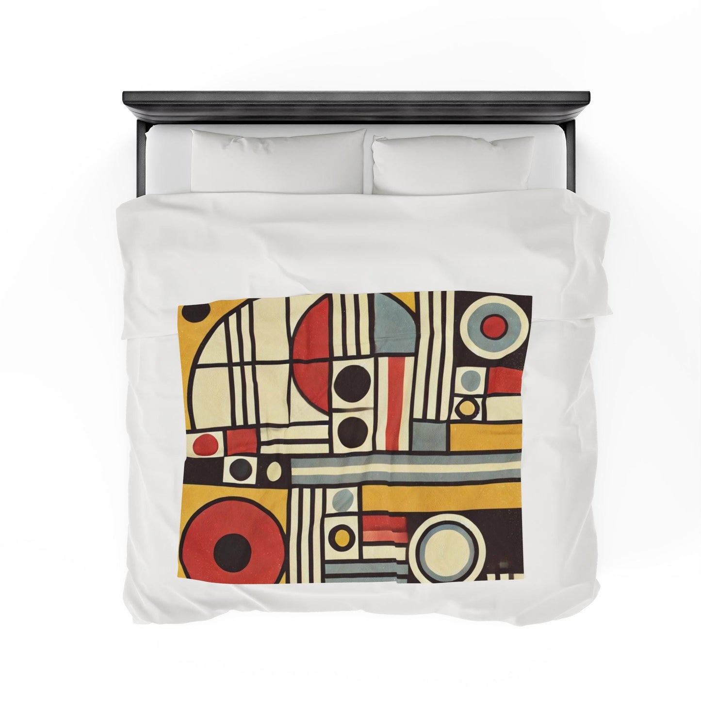 Plush Blanket, Mid-Century Modern Design, Soft Fleece Throw, Housewarming Gift, Chic Home Decor, Bauhaus Theme, Warm Bedding