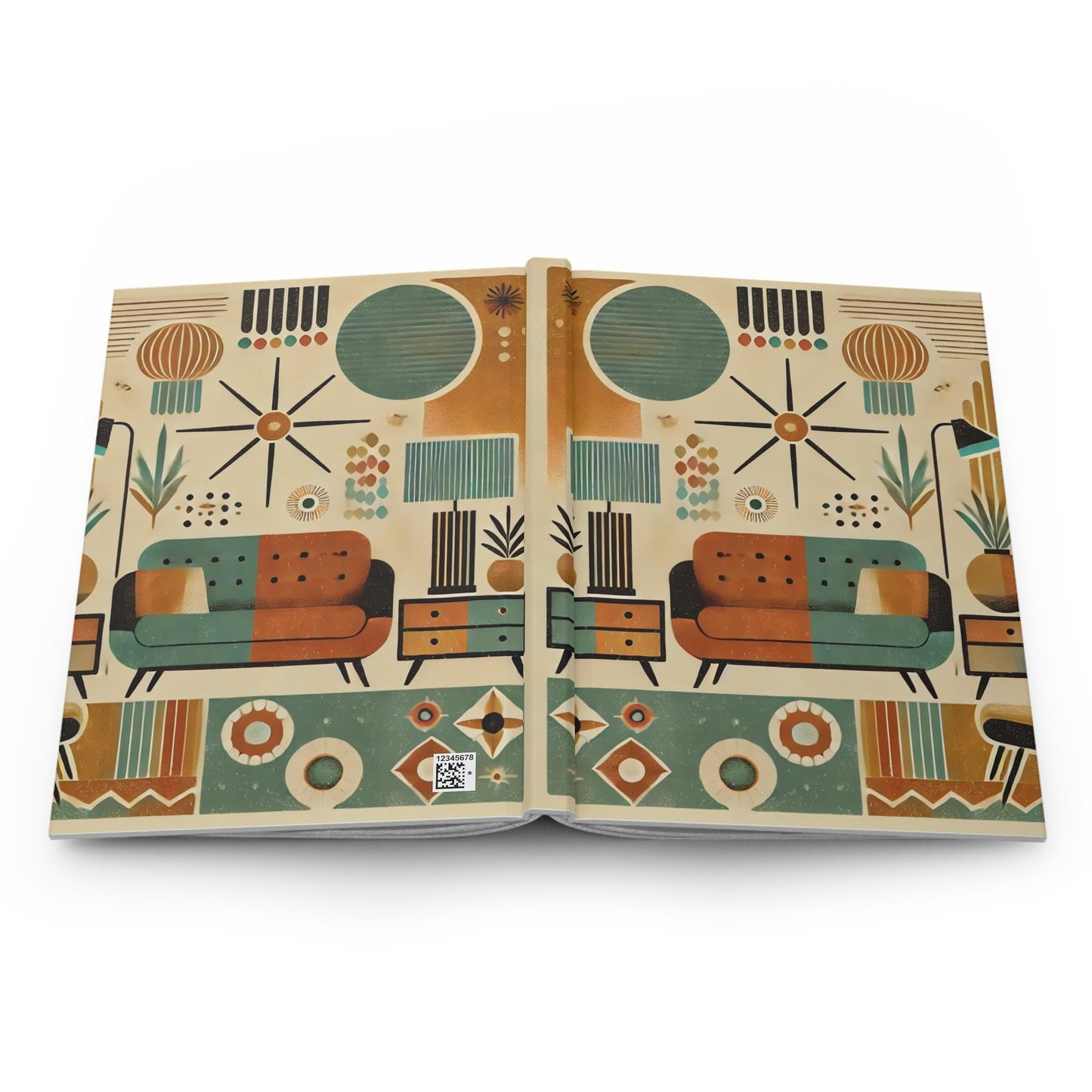 Journal Hardcover, Mid-Century Vintage Charm Notebook, Books Lovers Gift, Retro Matte Diary, Design Lovers Journal, Literature Enthusiast