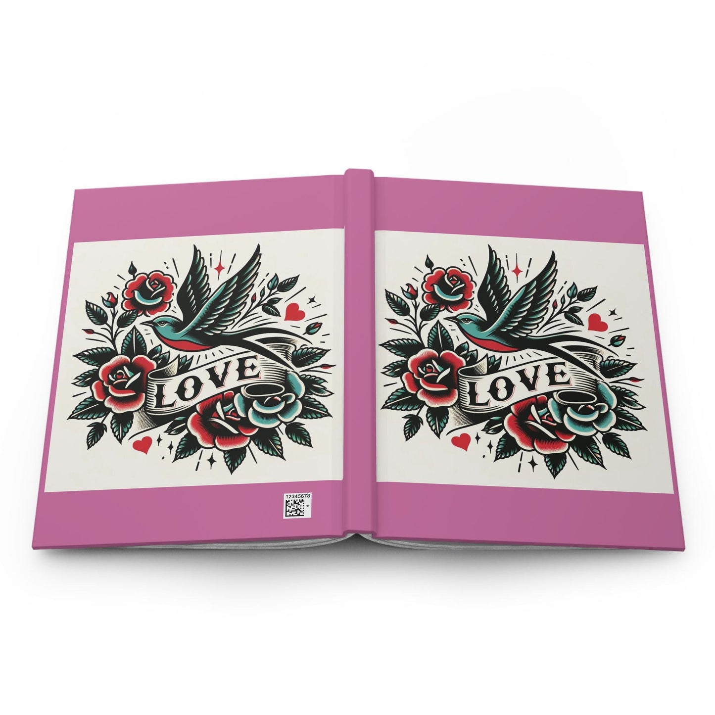 Bird Journal Hardcover - Vintage Tattoo LOVE Design - Retro Charm Notebook, Book Lovers Gift, Diary - Nature Journal - Literature