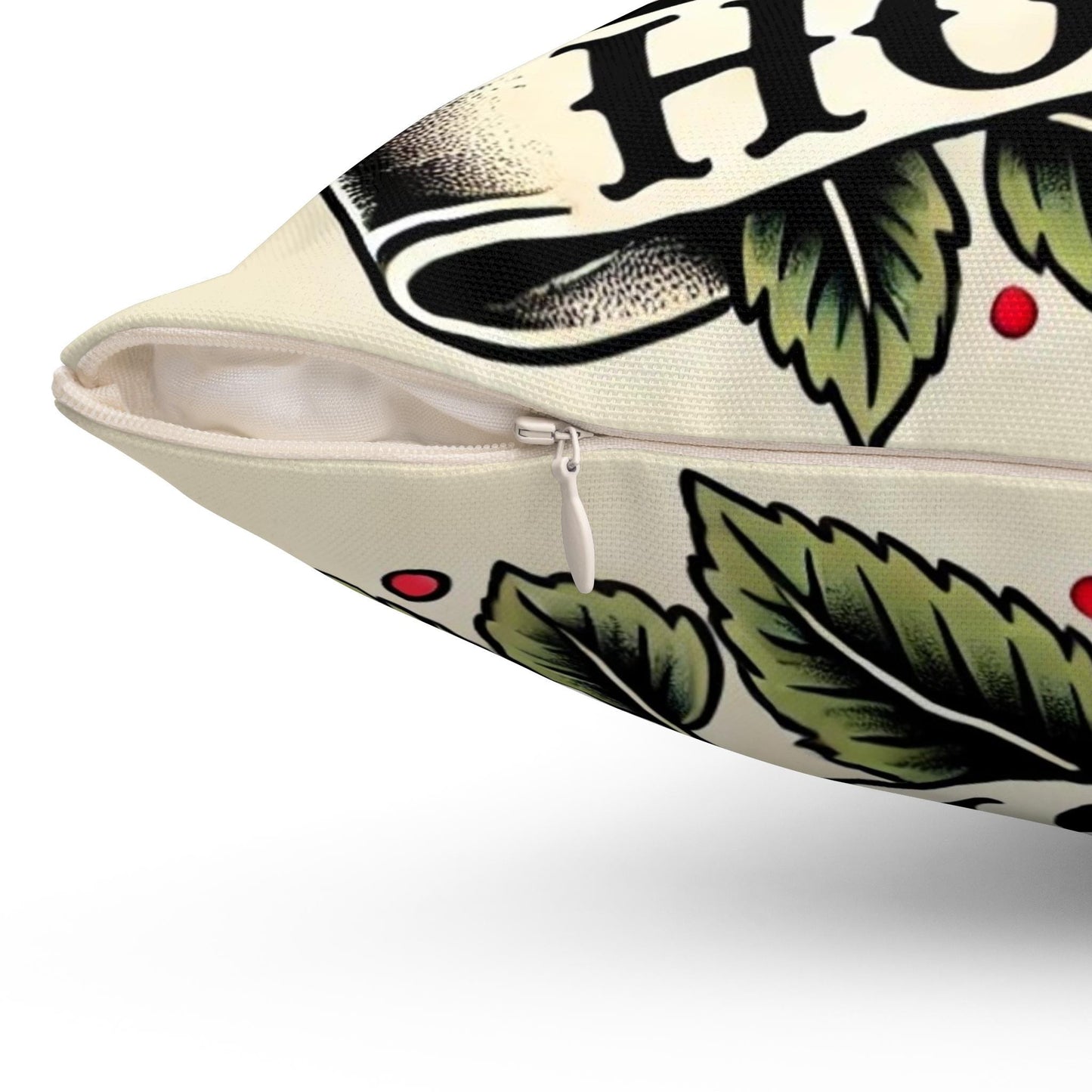 Square Pillow, Vintage Tattoo HOPE Design, Retro Charm, Housewarming Gift, Spun Polyester Cushion Cover, Tattoo Lover, Soft Throw Pillow