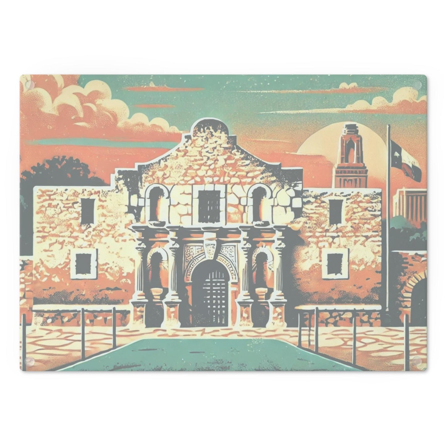 Texas Cutting Board, The Alamo Design, Kitchen Home Decor, Housewarming Gift, Foodie Chef Gift, Texas Souvenir, Unique Custom Cutting Board