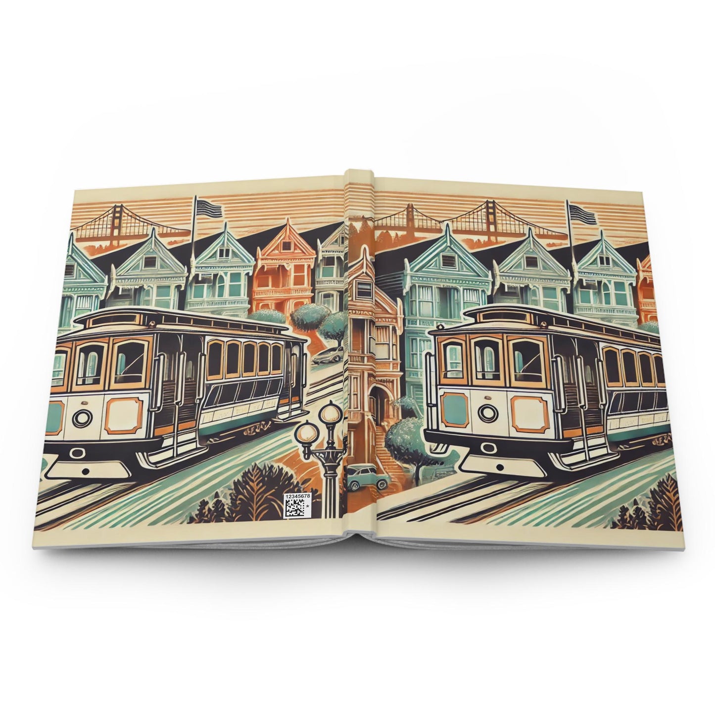 Journal San Francisco Hardcover, Vintage Charm Notebook, Books Lovers Gift, Retro Diary, Trolley Car Journal, Literature Enthusiast