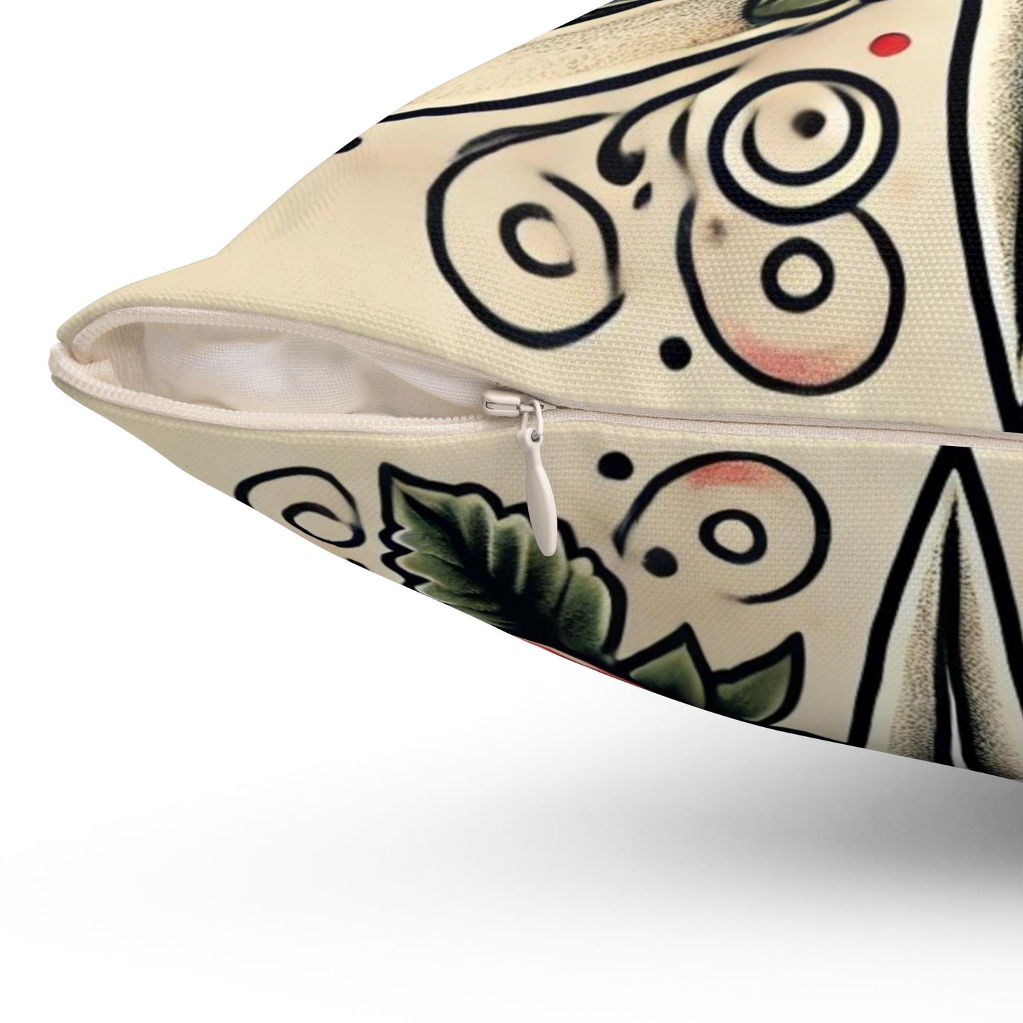 Square Pillow, Vintage Tattoo BRAVE Design, Retro Charm, Housewarming Gift, Spun Polyester Cushion Cover, Tattoo Lover, Soft Throw Pillow