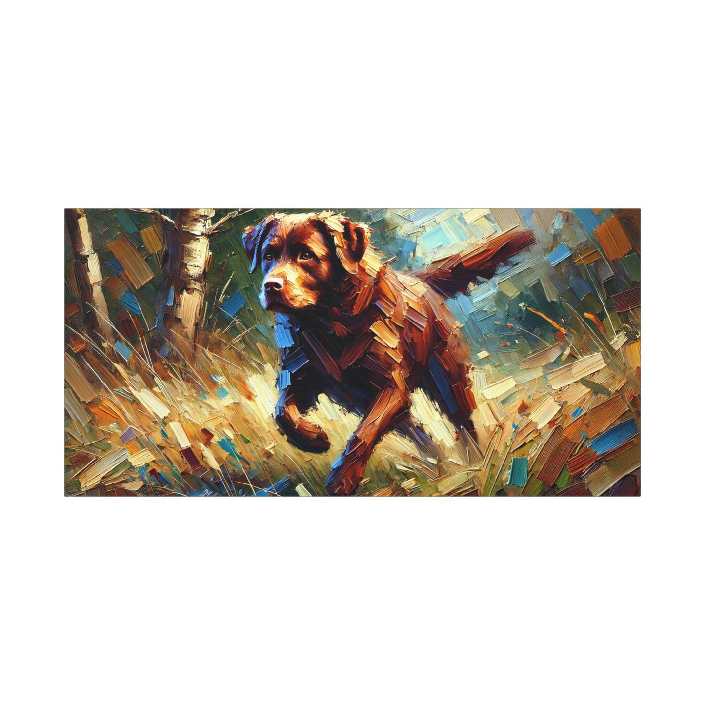 Canvas Print, Modern Impressionist Labrador Retriever Portrait, LGBT Housewarming Gift, Gay Dog Lover, Original Stretched Wall Art, 7 Sizes