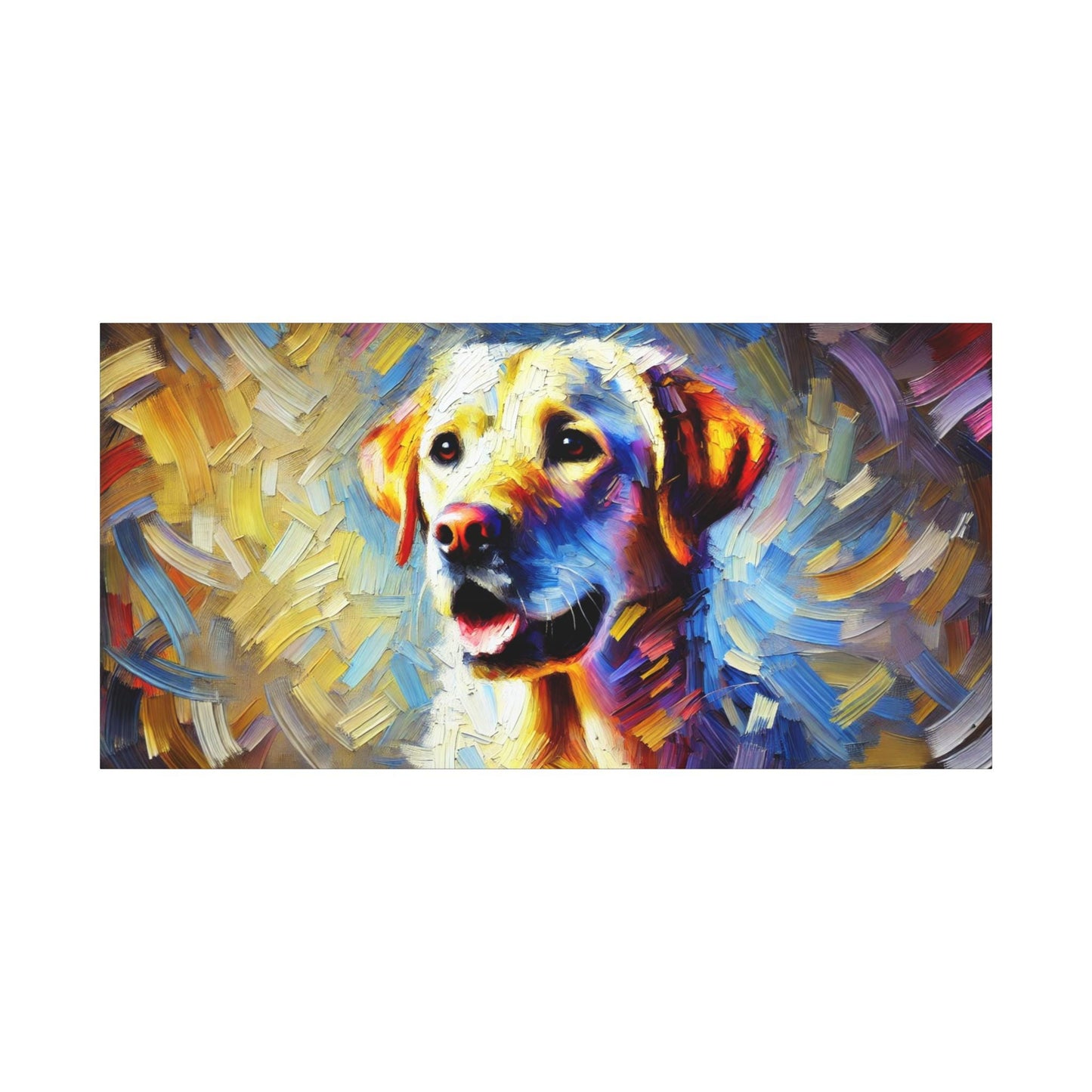 Canvas Print, Modern Impressionist Labrador Retriever Portrait, LGBT Housewarming Gift, Gay Dog Lover, Original Stretched Wall Art, 7 Sizes