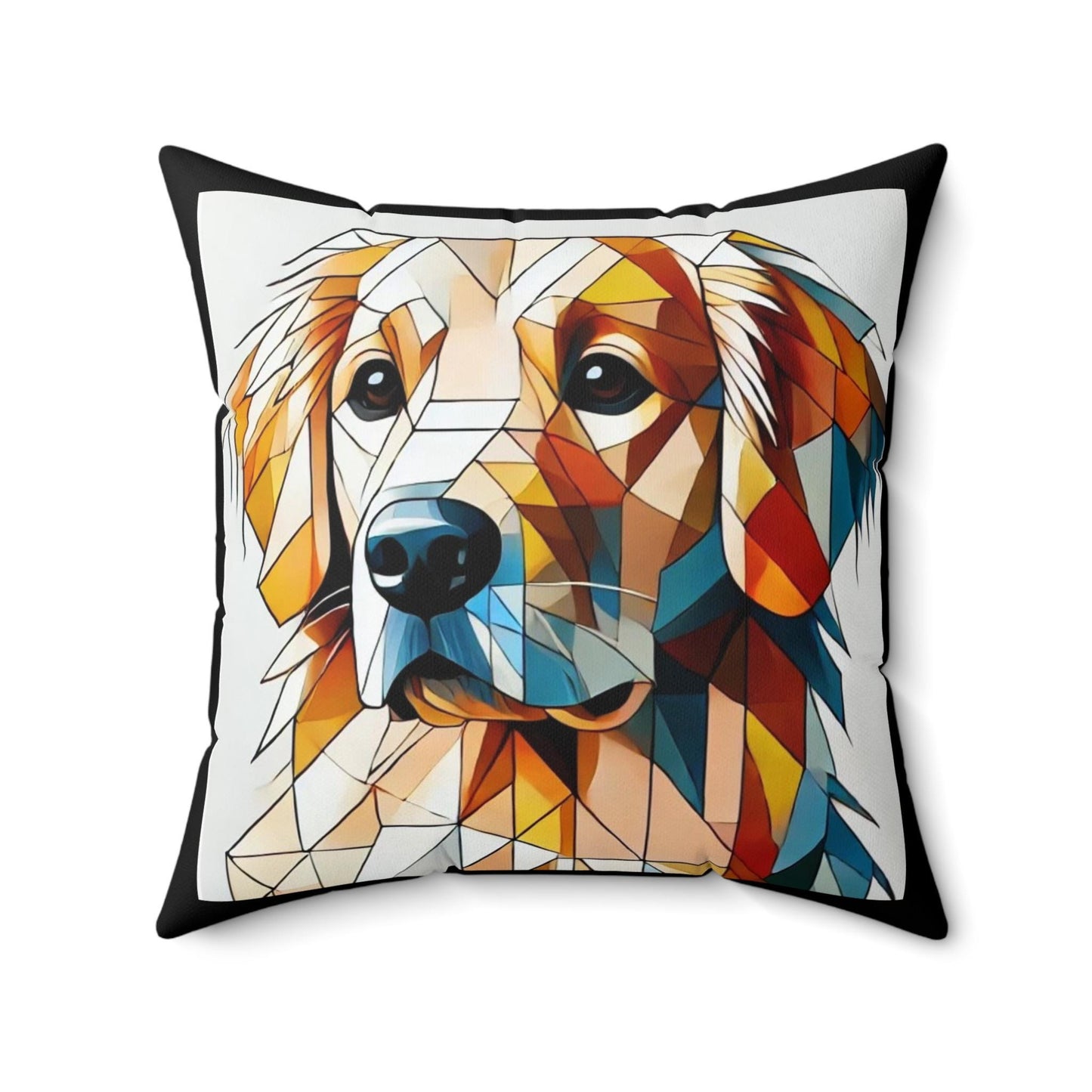 Pillow Golden Retriever Modern Cubist Design, LGBT Housewarming, Modern Art, Soft Throw Pillow, Chic Home Decor, Gay Golden Dog Lover Gift