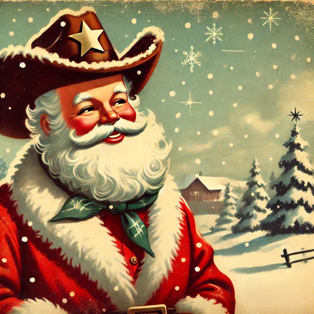 Cowboy Christmas Gift Scented Candles, Coconut Apricot Wax (4oz), Holiday Gifts, Country Santa Claus