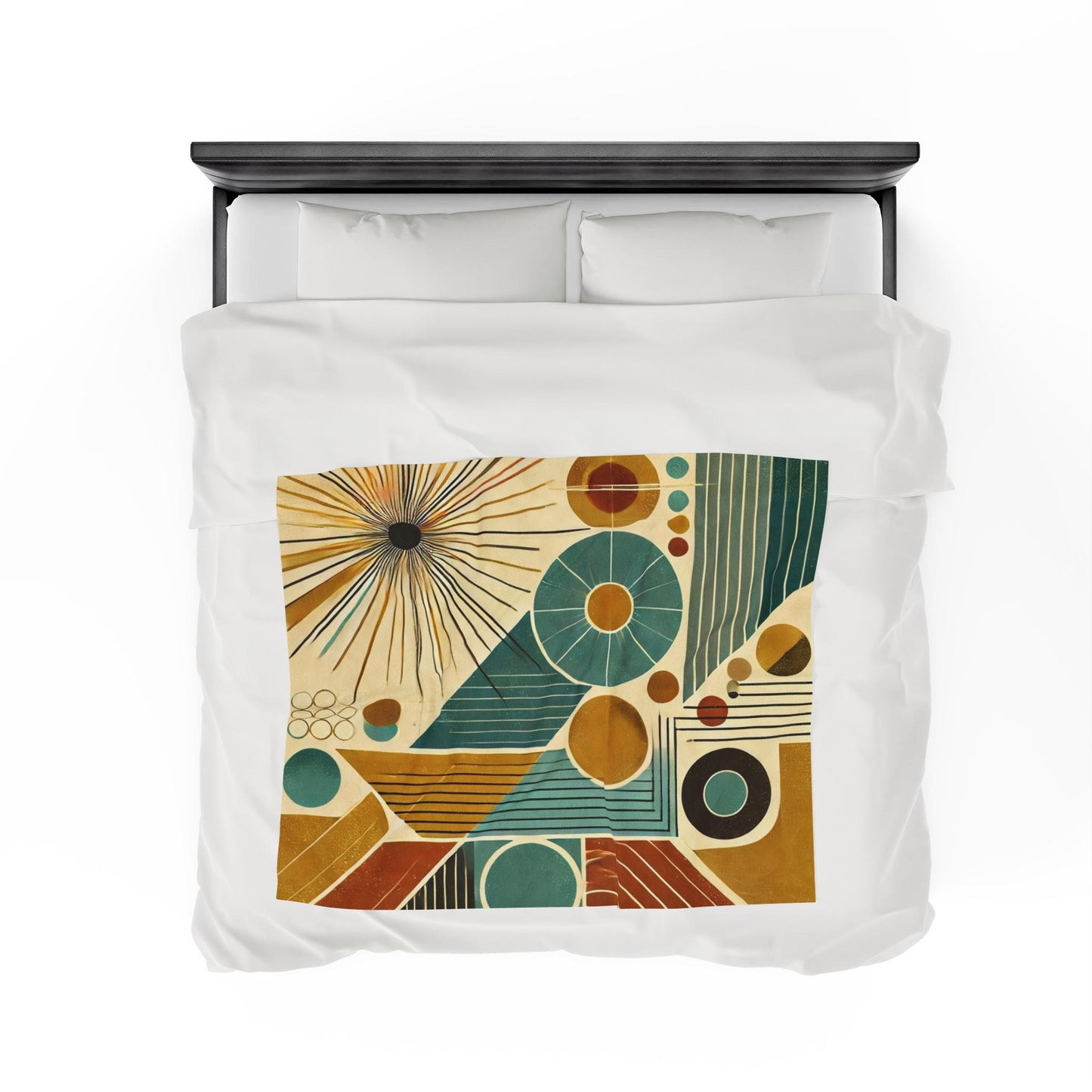 Plush Blanket, Mid-Century Modern Design, Soft Fleece Throw, Housewarming Gift, Chic Home Decor, Sputnik Theme, Warm Bedding