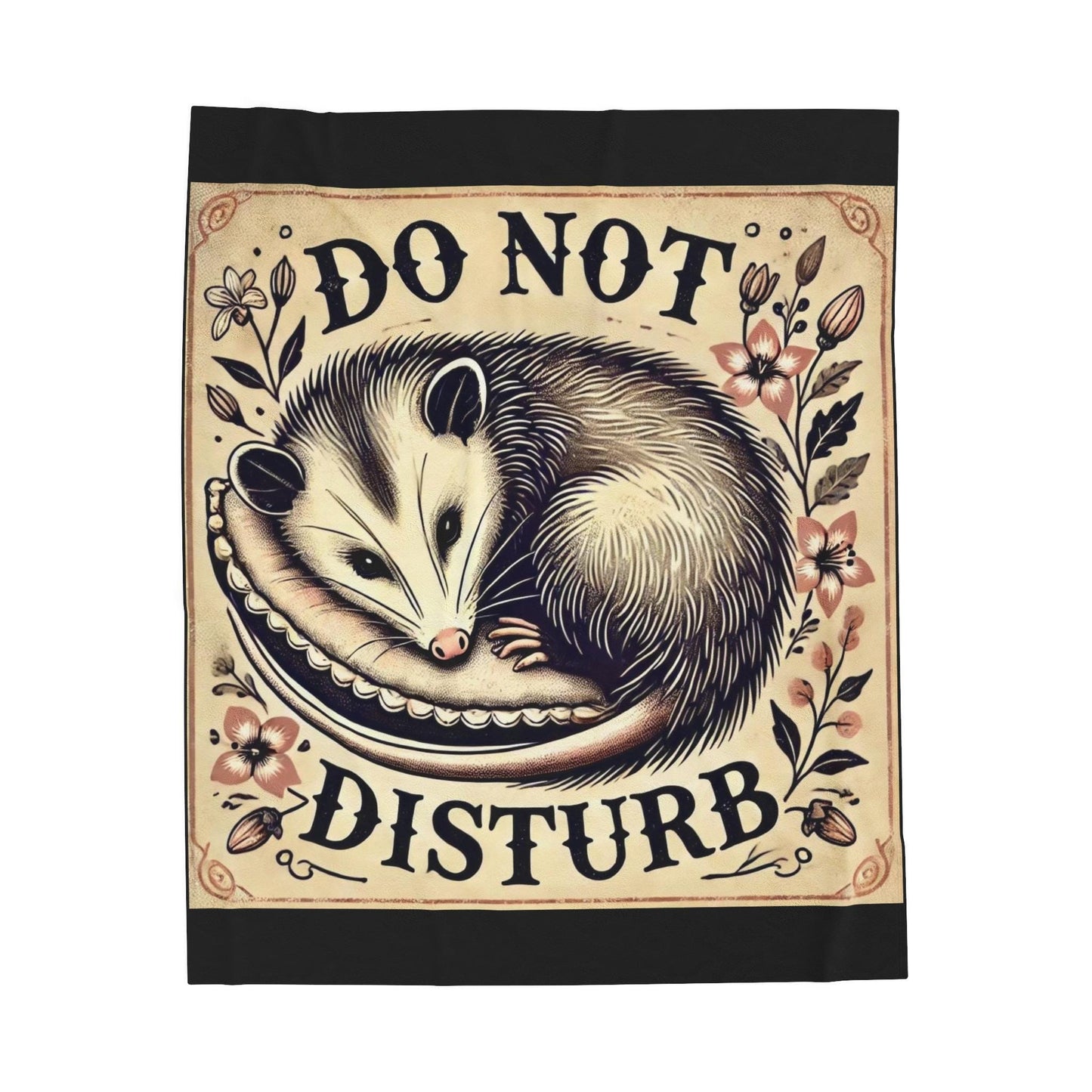 Plush Blanket, Funny Do Not Disturb Possum Design, Soft Fleece Throw, Housewarming Gift, Opossum Theme, Warm Bedding, Home Decor, Cozy Gift,