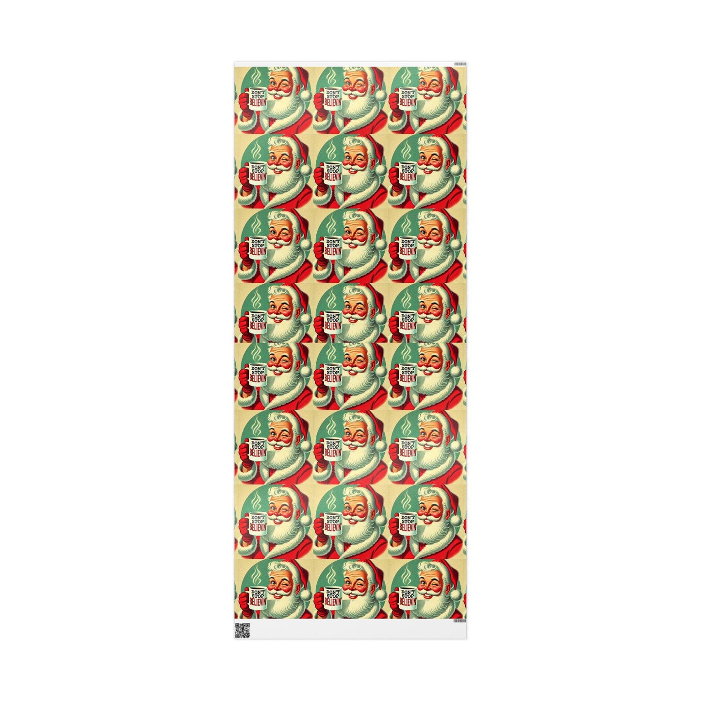 Santa Wrapping Paper, Don't Stop Believin', Funny Gift Wrap for Christmas Presents, Rock and Roll