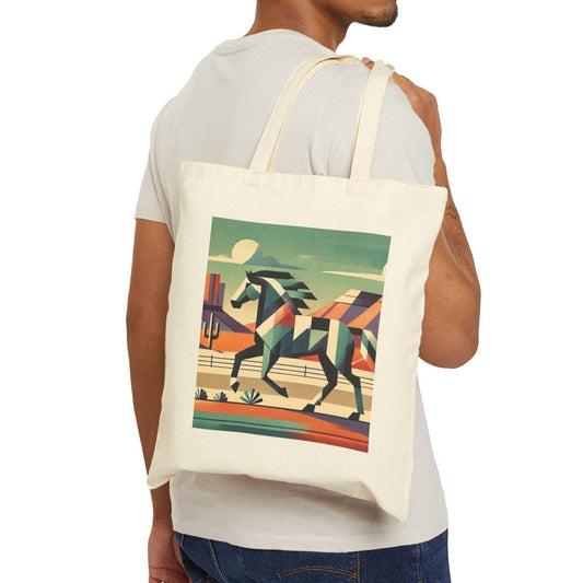 Canvas Tote Bag, Modern Southwestern Horse Design, LGBT Eco-Friendly Bag, Queer Book Lover Gift, Reusable Grocery Shopping, Gay Gift