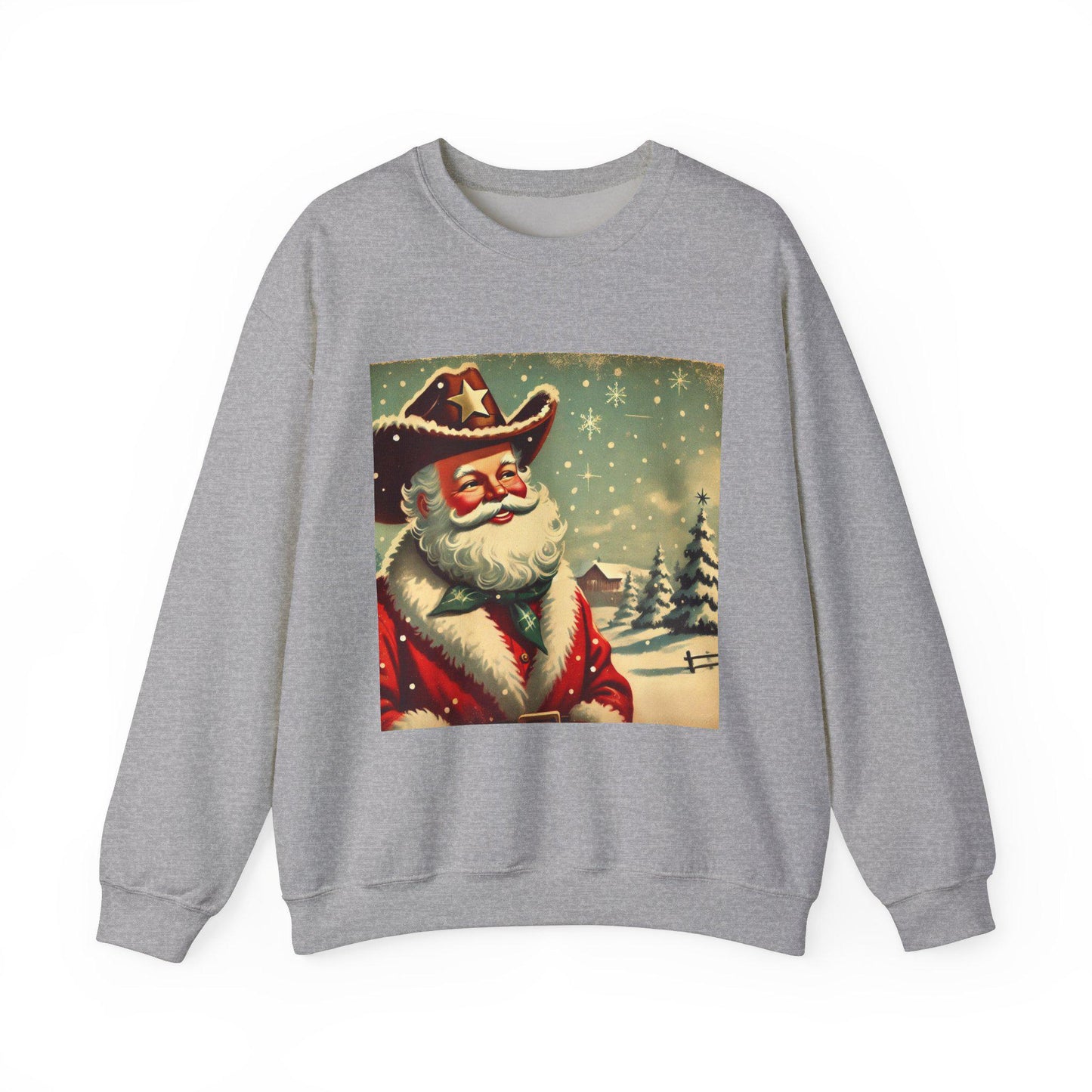 Cowboy Santa Claus Unisex Heavy Blend™ Sweatshirt, Country Christmas, Cute Gift for Wife or Girlfriend