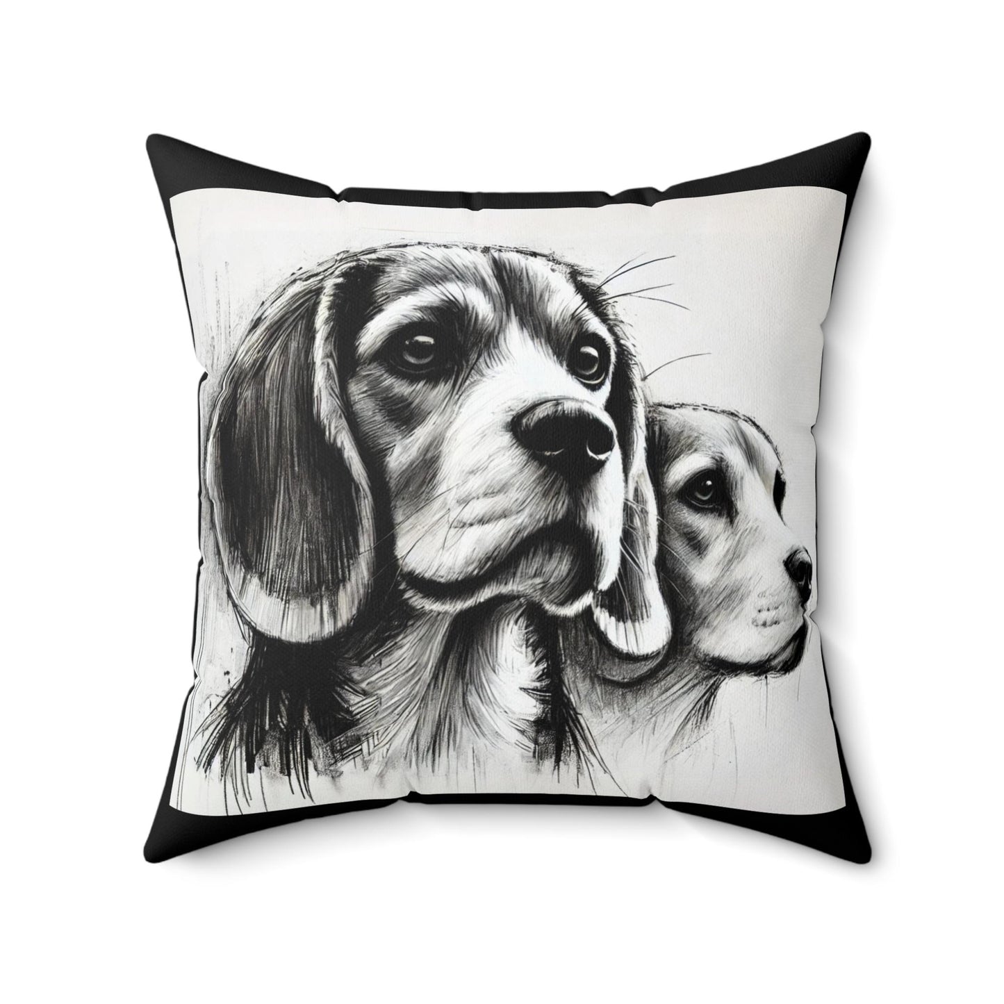 Pillow Beagle Modern Charcoal Sketch Design, Unique Housewarming Gift, Modern Art Charm, Soft Throw Pillow, Chic Home Decor, Dog Lover Gift