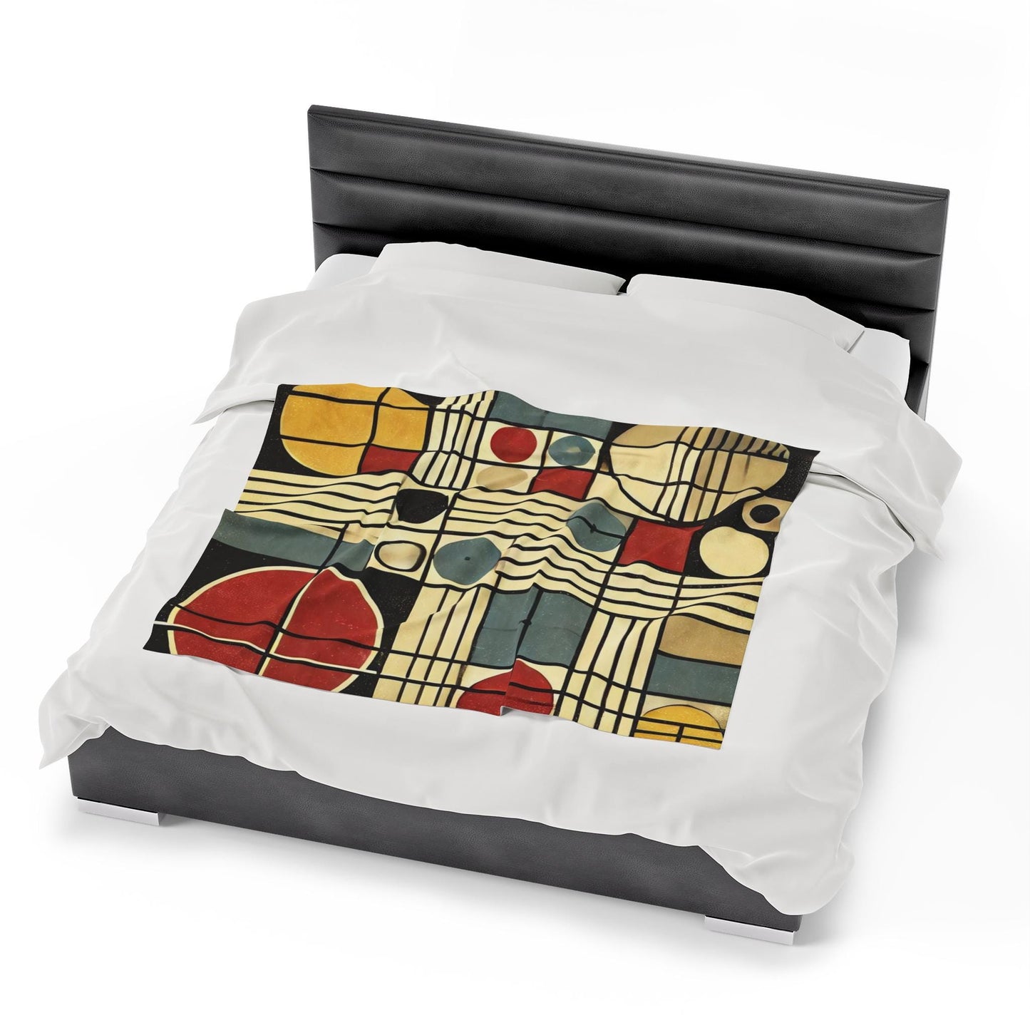 Plush Blanket, Mid-Century Modern Design, Soft Fleece Throw, Housewarming Gift, Chic Home Decor, Bauhaus Theme, Warm Bedding