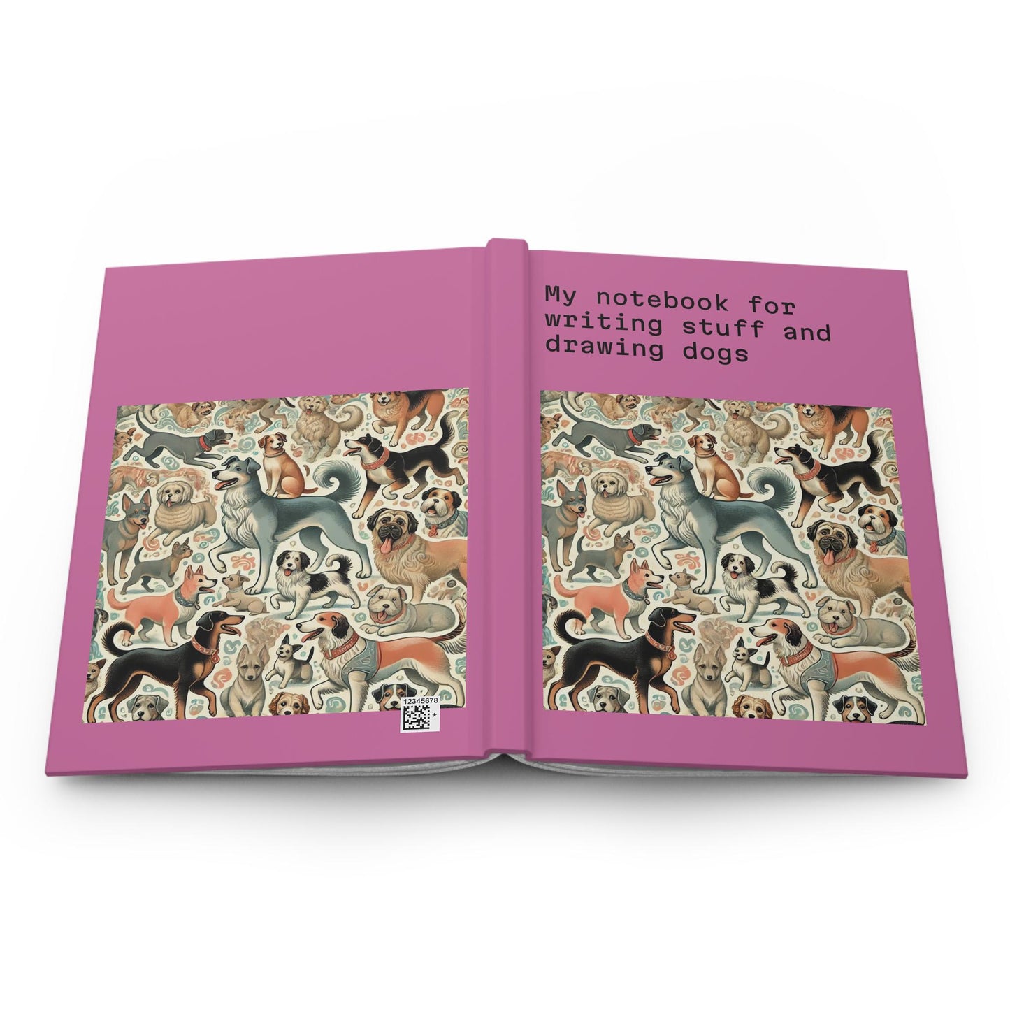 Dog Journal Hardcover - Funny Vintage Design Matte Journal - Humorous Notebook, Book Lovers Gift, Retro Art Diary, Dog Lover Gift