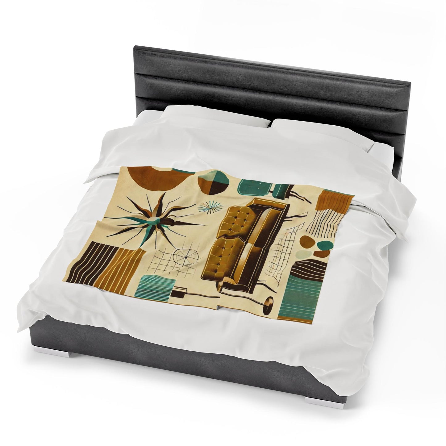 Plush Blanket, Mid-Century Modern Design, Soft Fleece Throw, Housewarming Gift, Chic Home Decor, Bauhaus Theme, Warm Bedding