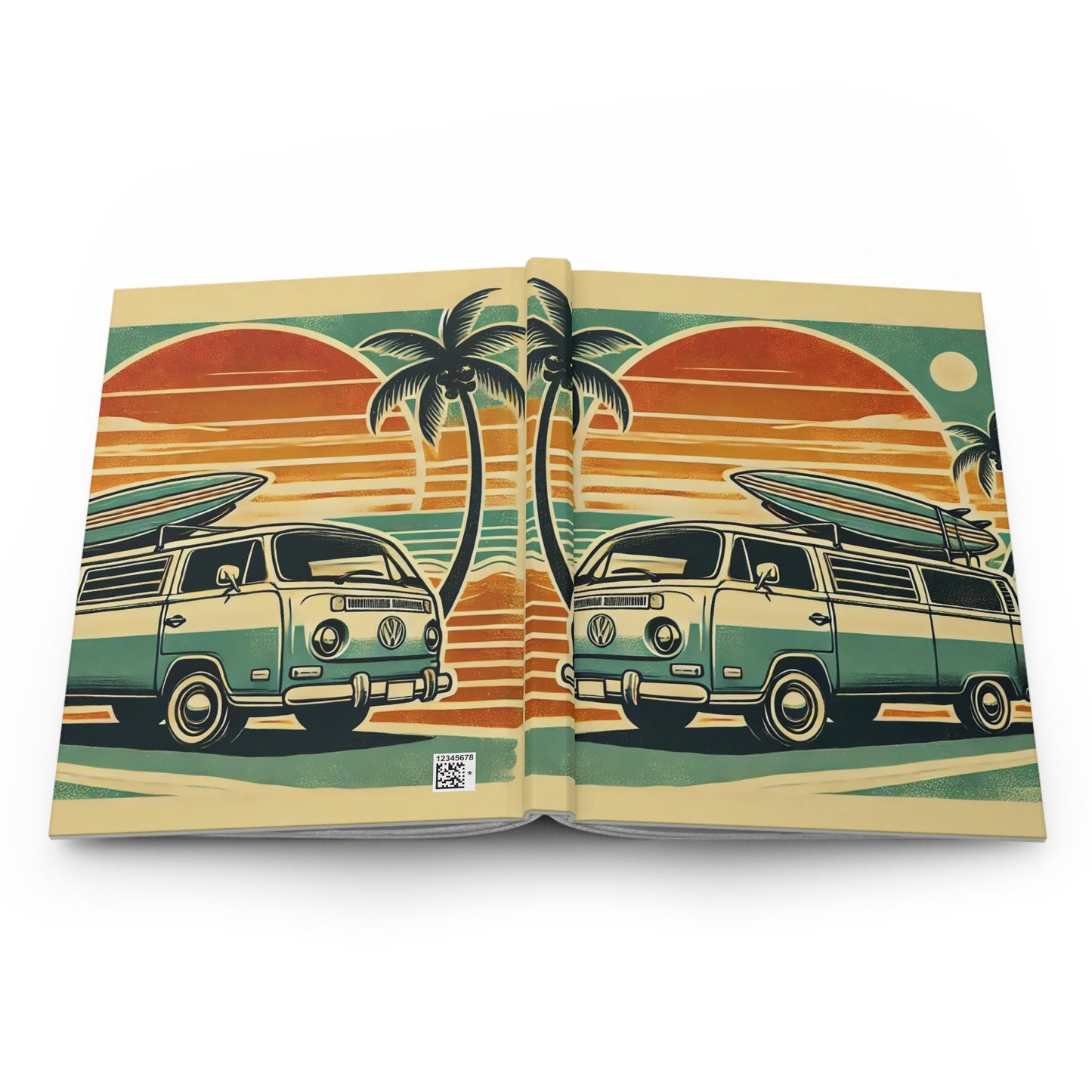 Journal Surfer Hardcover, Vintage California Charm Notebook, Books Lovers Gift, Retro Diary, Volkswagen Journal, Literature Enthusiast