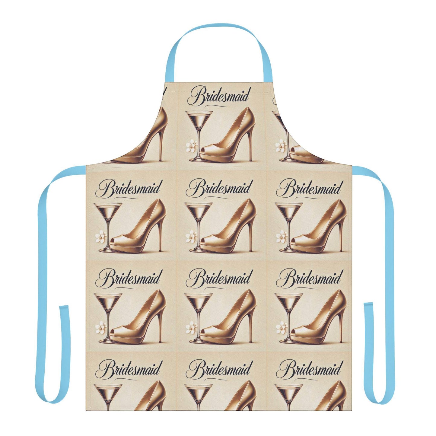 Bridesmaid Gift Apron, 5-Color Straps to Choose From, Wedding Party Gifts, Kiss the Cook, Newlyweds