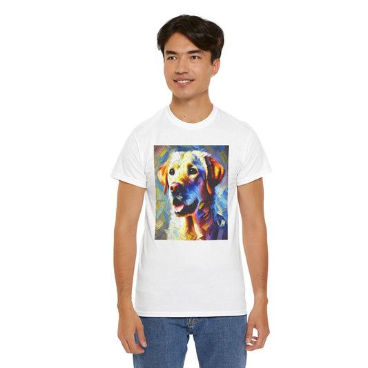 Dog Tee, Labrador Retriever Impressionist Design, Unisex LGBT Dog Lover Gift, Gay Graphic Top, Unisex Heavy Cotton T-shirt, 7 Colors 8 Sizes