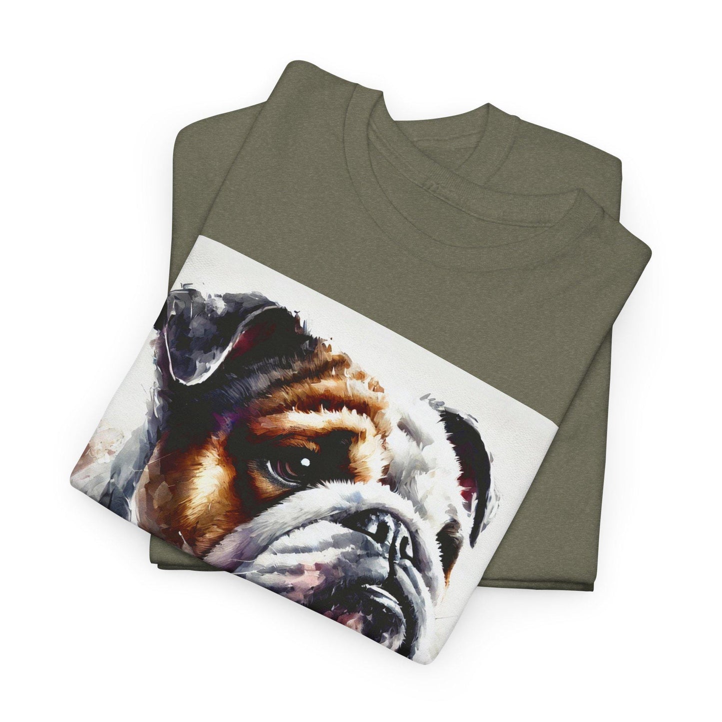 Dog Tee, Bulldog Modern Watercolor Design, Unisex LGBT Bulldog Dog Lover Gift, Gay Graphic Top, Unisex Heavy Cotton T-shirt, 7 Colors