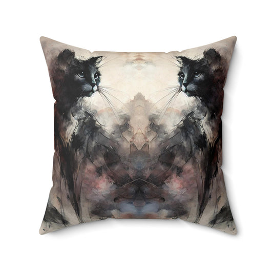 Pillow Modern Abstract Watercolor Cat Reflections 6 Design, Stylish Housewarming Gift, Soft Throw Pillow, Upscale Home Decor, Cat Lover Gift