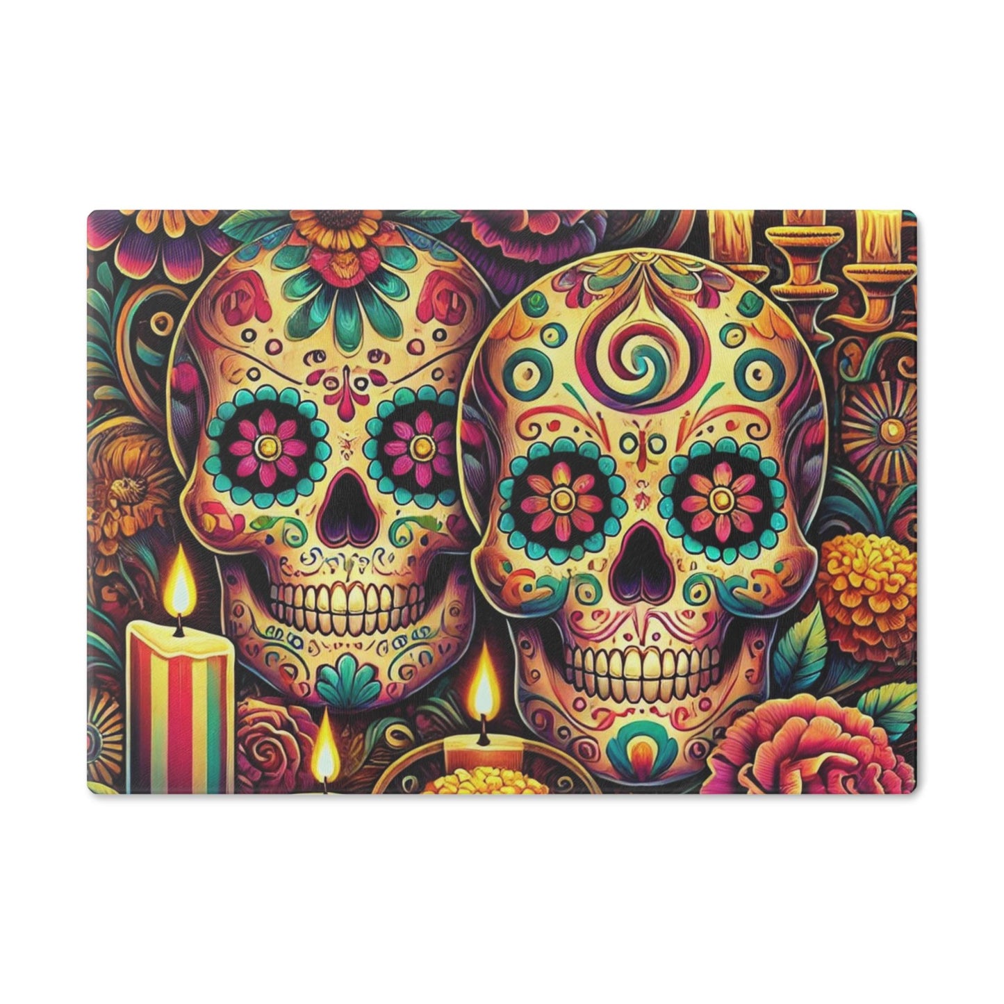 Sugar Skulls Cutting Board, Day of the Dead Kitchen Decor, Housewarming Gift, Foodie Souvenir, Dia de los Muertos