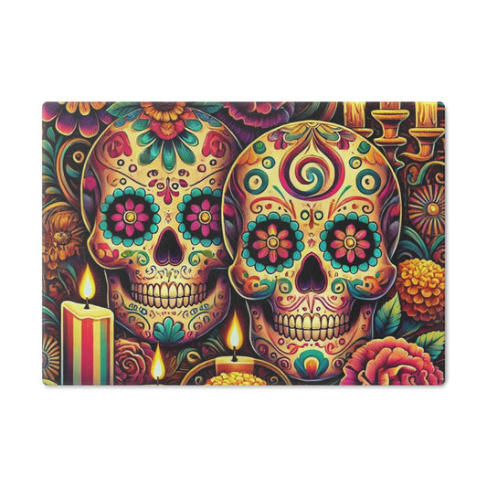 Sugar Skulls Cutting Board, Day of the Dead Kitchen Decor, Housewarming Gift, Foodie Souvenir, Dia de los Muertos