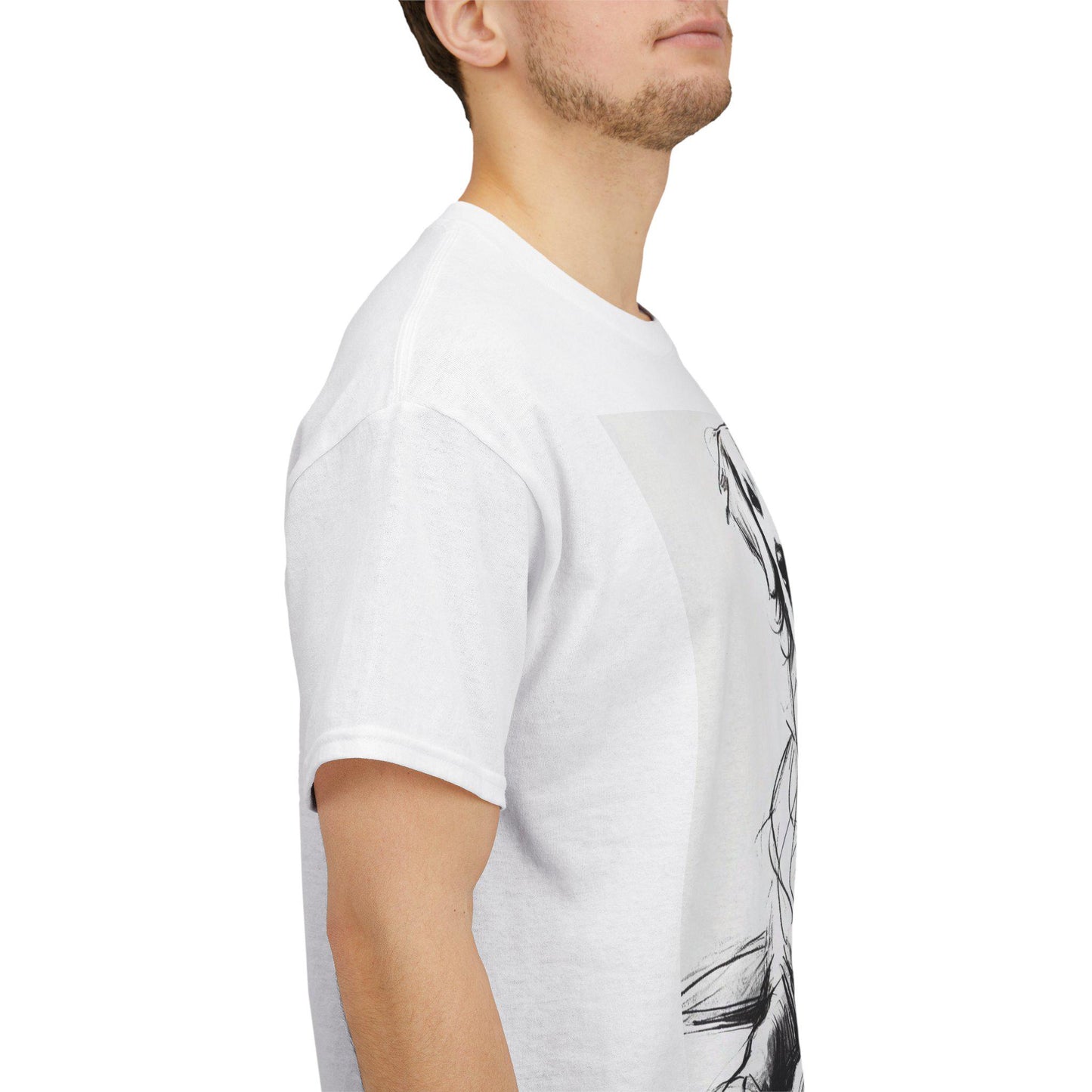 Dog Tee, Golden Retriever Charcoal Sketch Design, Unisex LGBT Dog Lover Gift, Gay Graphic Top, Unisex Heavy Cotton T-shirt, 7 Colors