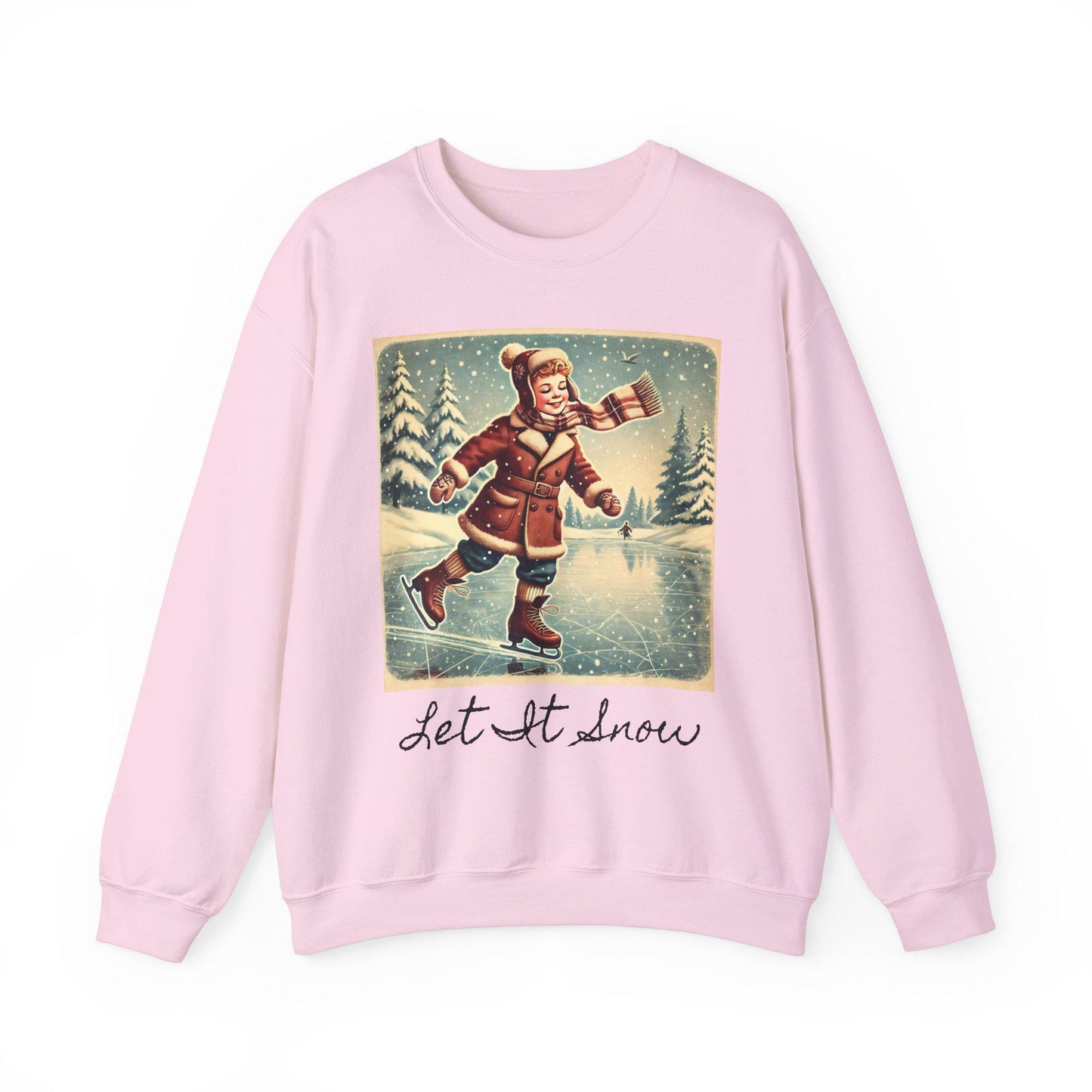 Christmas Unisex Heavy Blend™ Crewneck Sweatshirt, Let It Snow, Ice Skating, Cute Gift for Partner