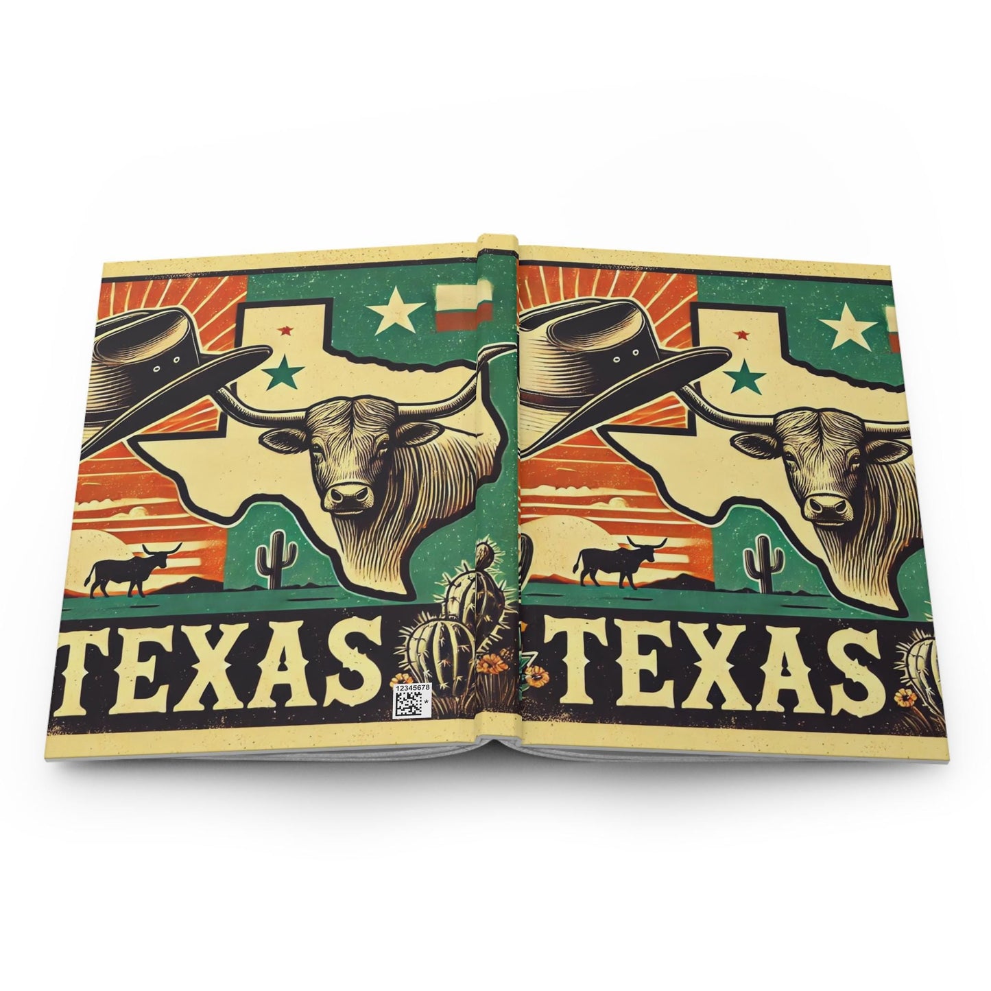 Journal Texas Hardcover, Rustic Charm Notebook, Books Lovers Gift, Retro Diary, Longhorn Journal, Literature Enthusiast