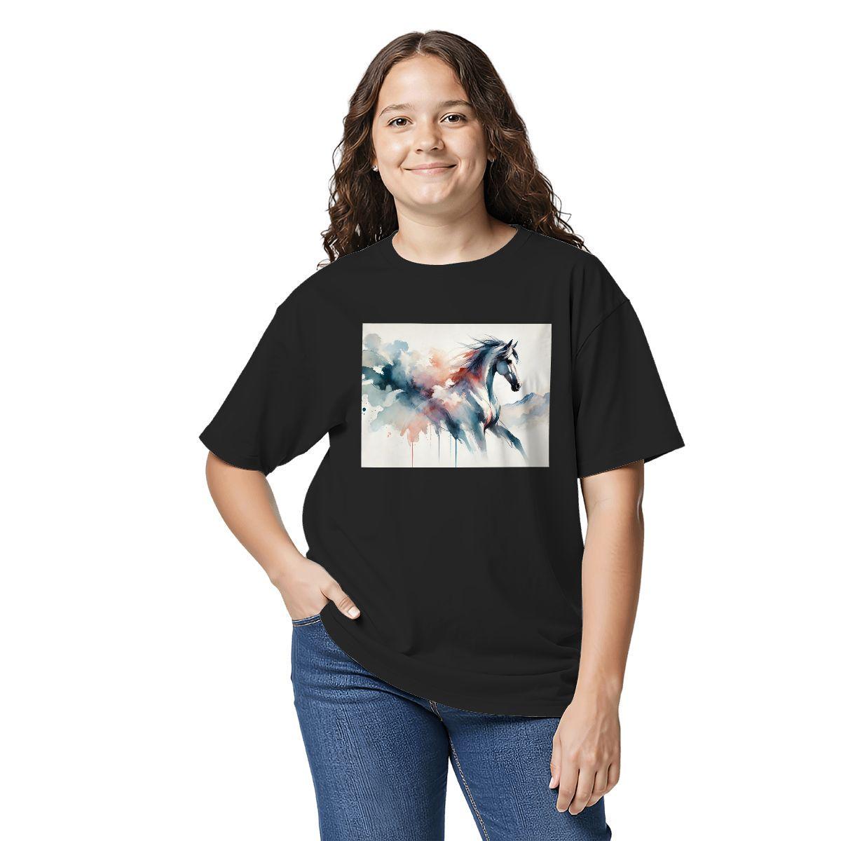 Kids Tee, Fun Horse Youth T-Shirt, Unique Birthday Gift, Casual Vacation Wear, Original Art Tee, Kid's Fashion Design, Back To School