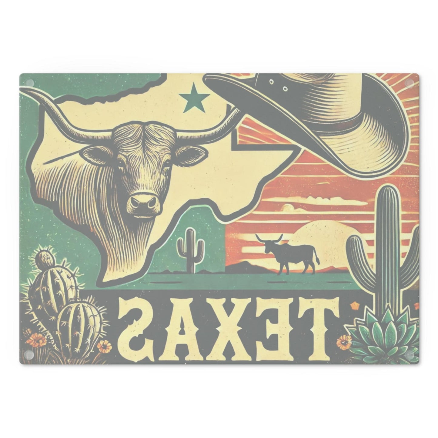 Texas Cutting Board, Texas Longhorn Design, Kitchen Decor, Housewarming Gift, Foodie Gift, Texas Souvenir, Personalized Cutting Board