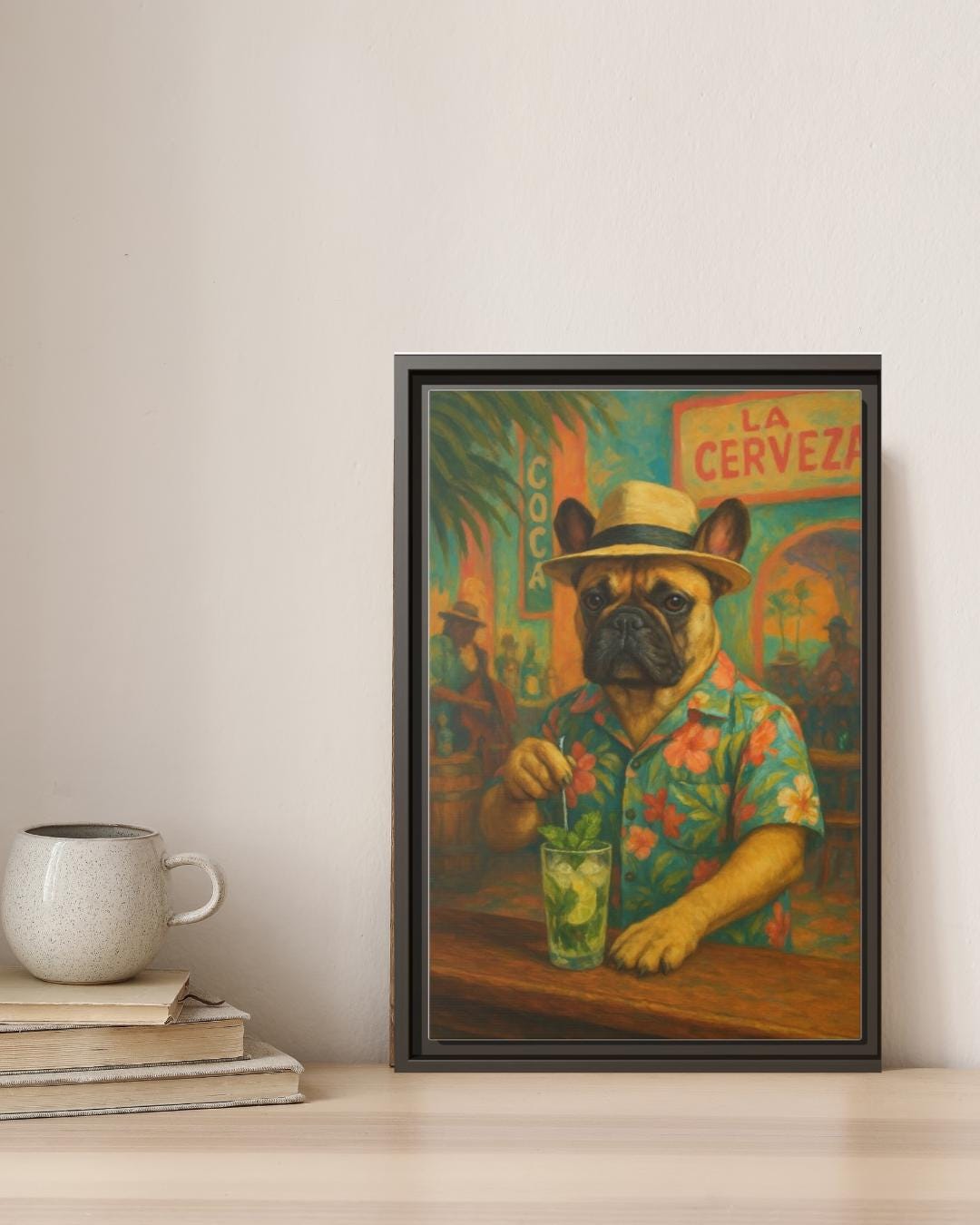 Custom Pet Portrait Painting Canvas Print - Dog Lover Themed Wall Artwork, Unique Home Decor, Birthday or Christmas Present, 12 Custom Sizes