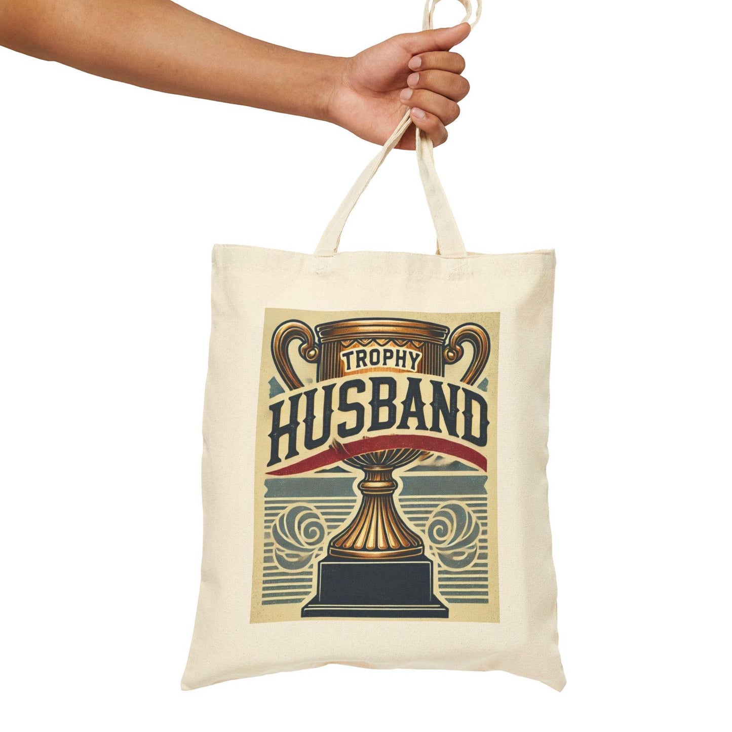 Canvas Tote Bag, Fun Trophy Husband Design, LGBT Eco-Friendly Bag, Queer Book Lover Gift, Reusable Shopping Bag, Gay Gift