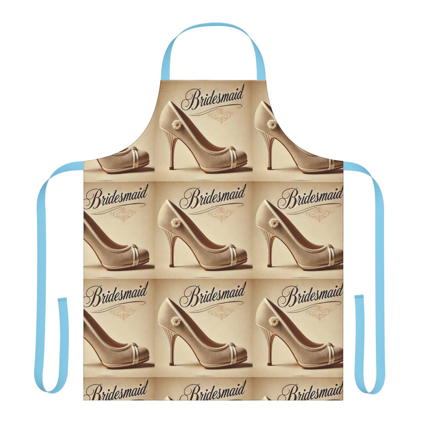 Bridesmaid Gift Apron, 5-Color Straps to Choose From, Wedding Party Gifts, Kiss the Cook, Newlyweds