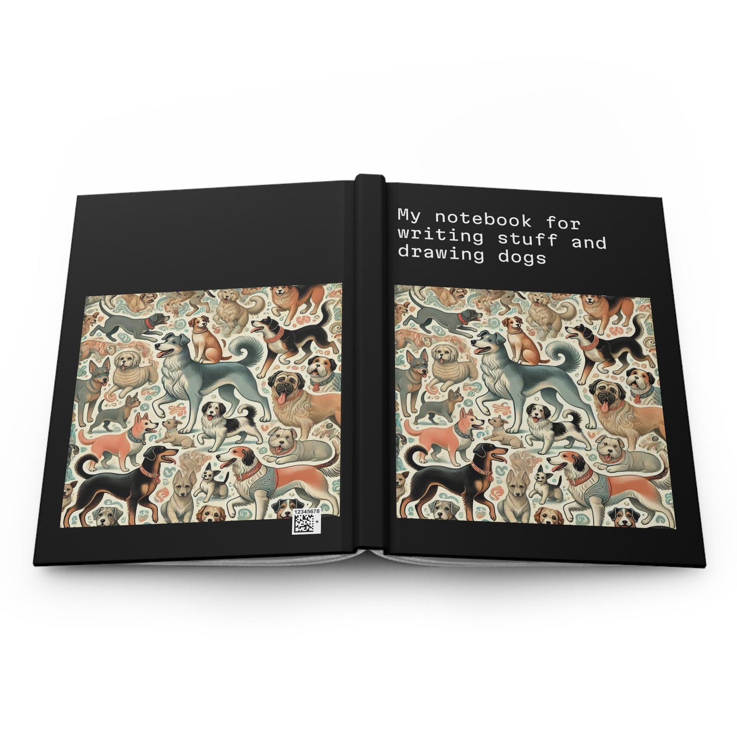 Dog Journal Hardcover - Funny Vintage Design Matte Journal - Humorous Notebook, Book Lovers Gift, Retro Art Diary, Dog Lover Gift